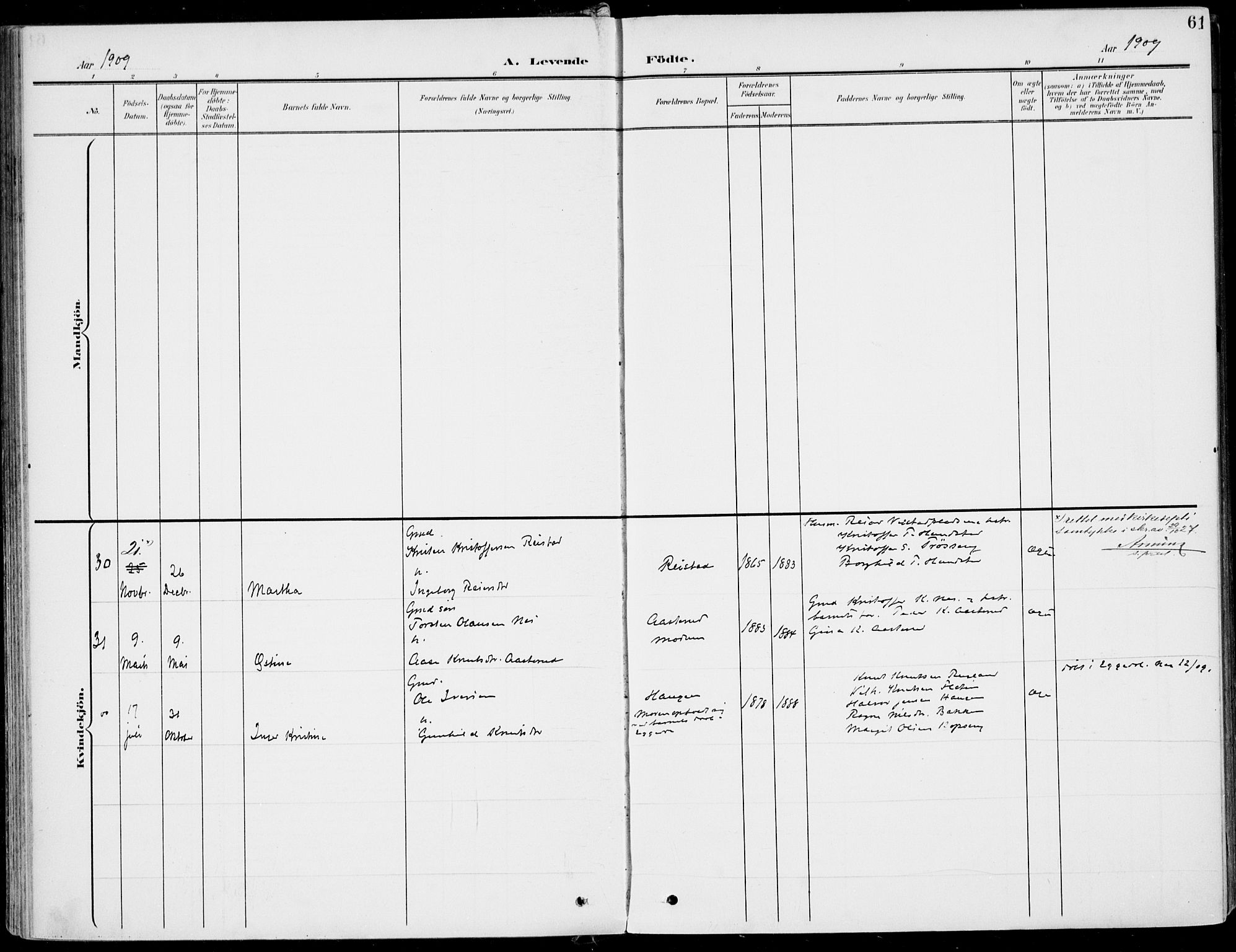 Sigdal kirkebøker, AV/SAKO-A-245/F/Fb/L0002: Parish register (official) no. II 2, 1901-1914, p. 61