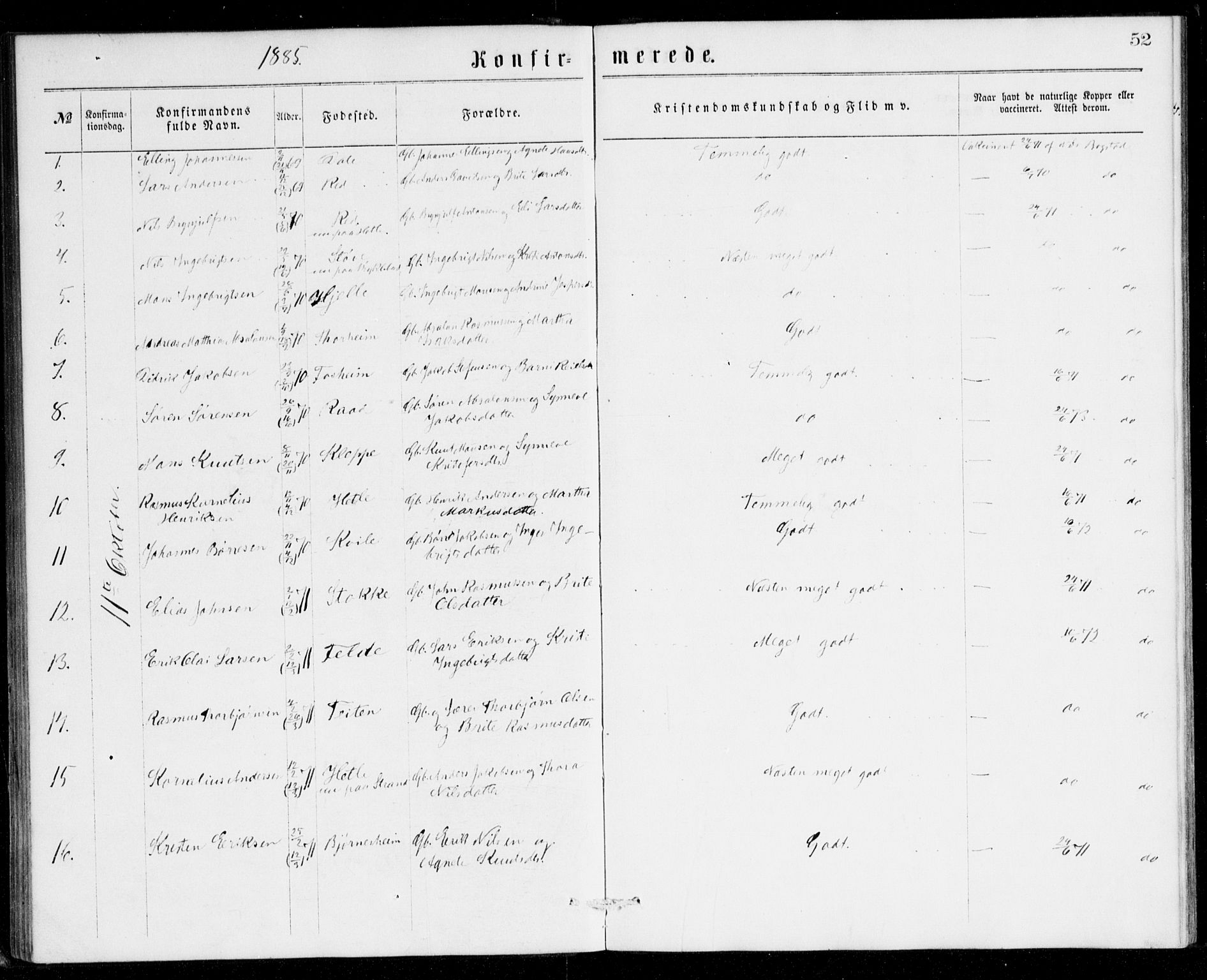 Gloppen sokneprestembete, SAB/A-80101/H/Hac/L0001: Curate's parish register no. A 1, 1867-1886, p. 52