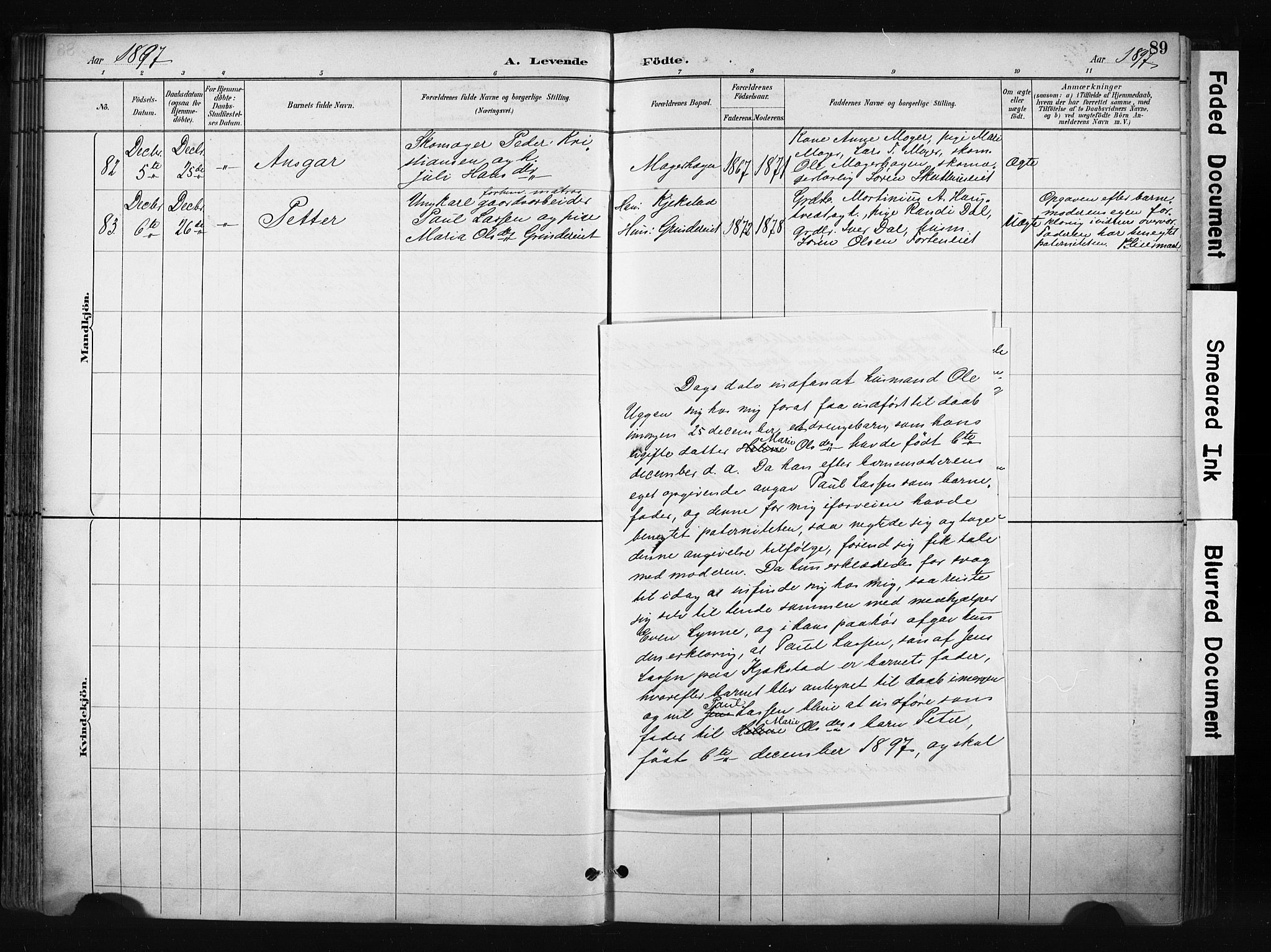 Gran prestekontor, AV/SAH-PREST-112/H/Ha/Haa/L0017: Parish register (official) no. 17, 1889-1897, p. 89