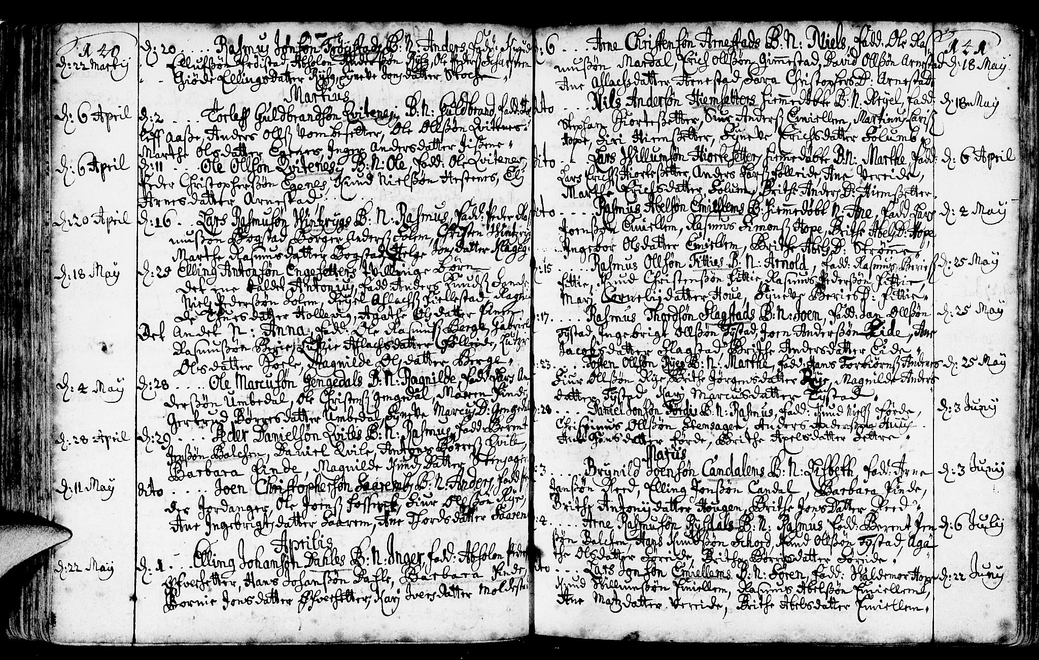 Gloppen sokneprestembete, AV/SAB-A-80101/H/Haa/Haaa/L0002: Parish register (official) no. A 2, 1712-1735, p. 140-141