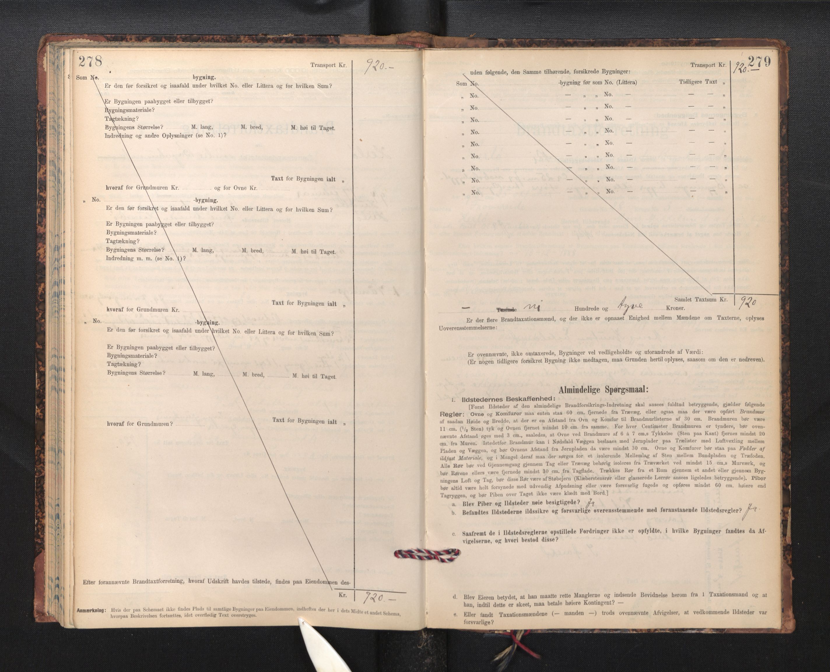 Lensmannen i Herdla, AV/SAB-A-32901/0012/L0003:  Branntakstprotokoll skjematakst, 1897-1916, p. 278-279