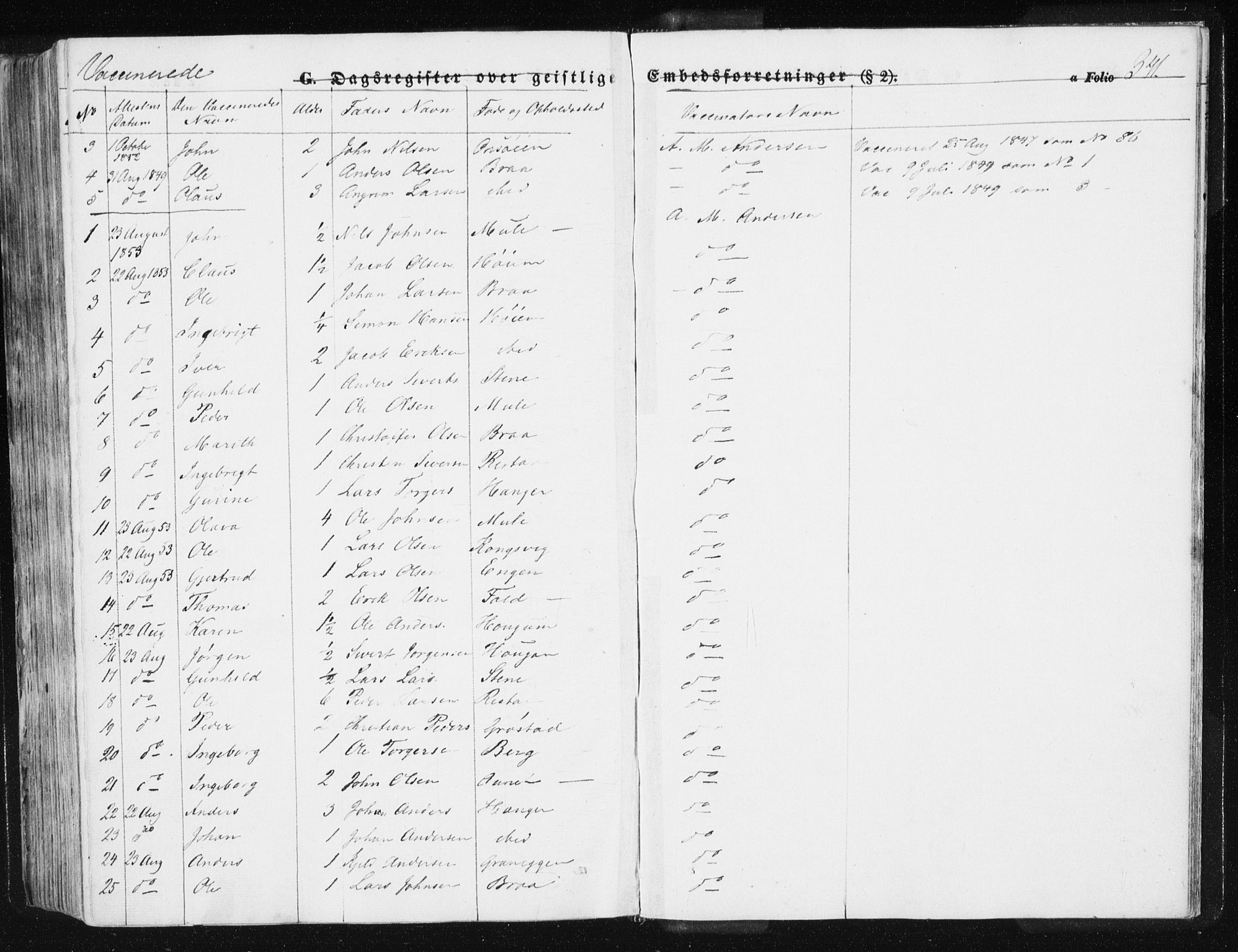 Ministerialprotokoller, klokkerbøker og fødselsregistre - Sør-Trøndelag, SAT/A-1456/612/L0376: Parish register (official) no. 612A08, 1846-1859, p. 341
