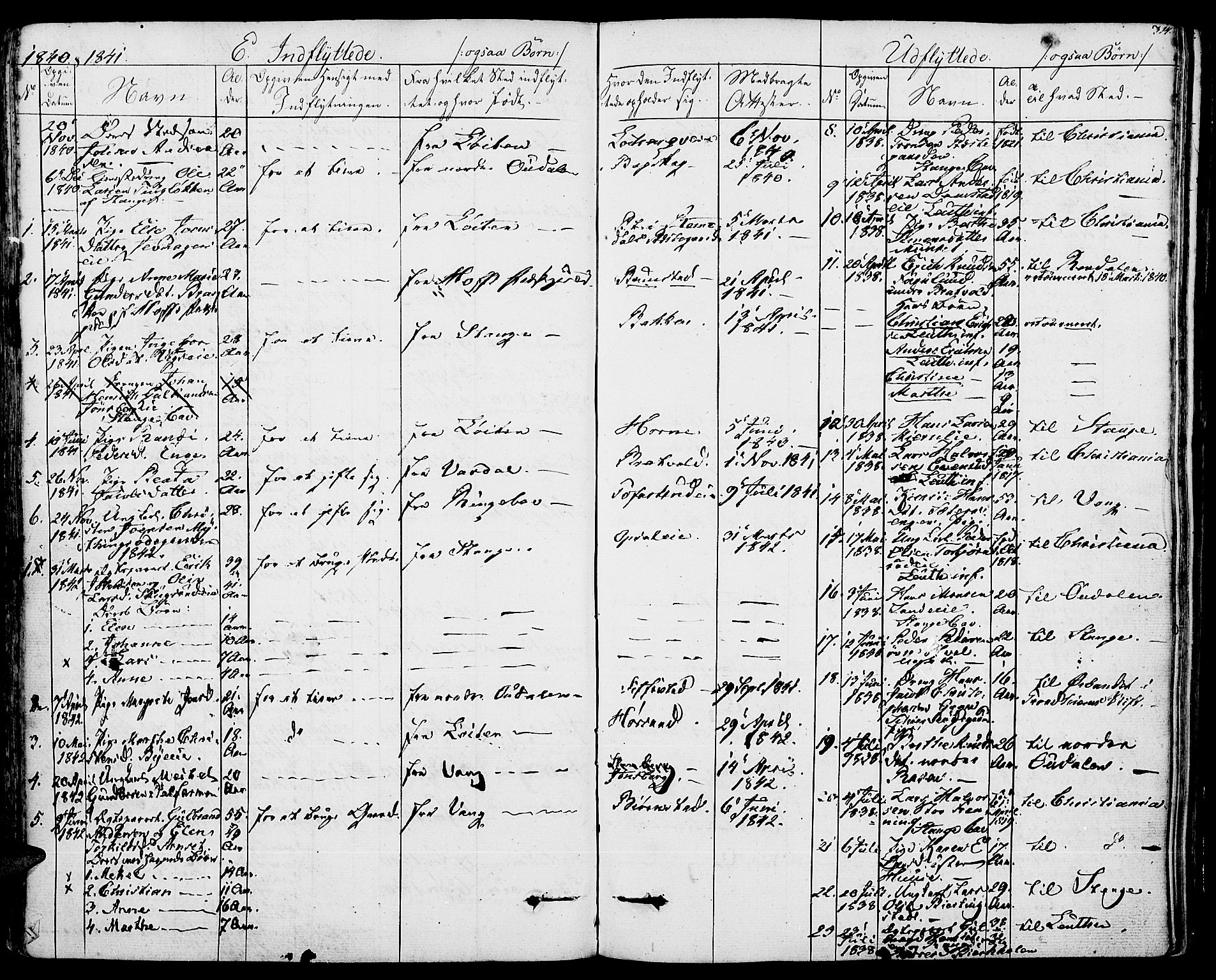 Romedal prestekontor, SAH/PREST-004/K/L0003: Parish register (official) no. 3, 1829-1846, p. 314