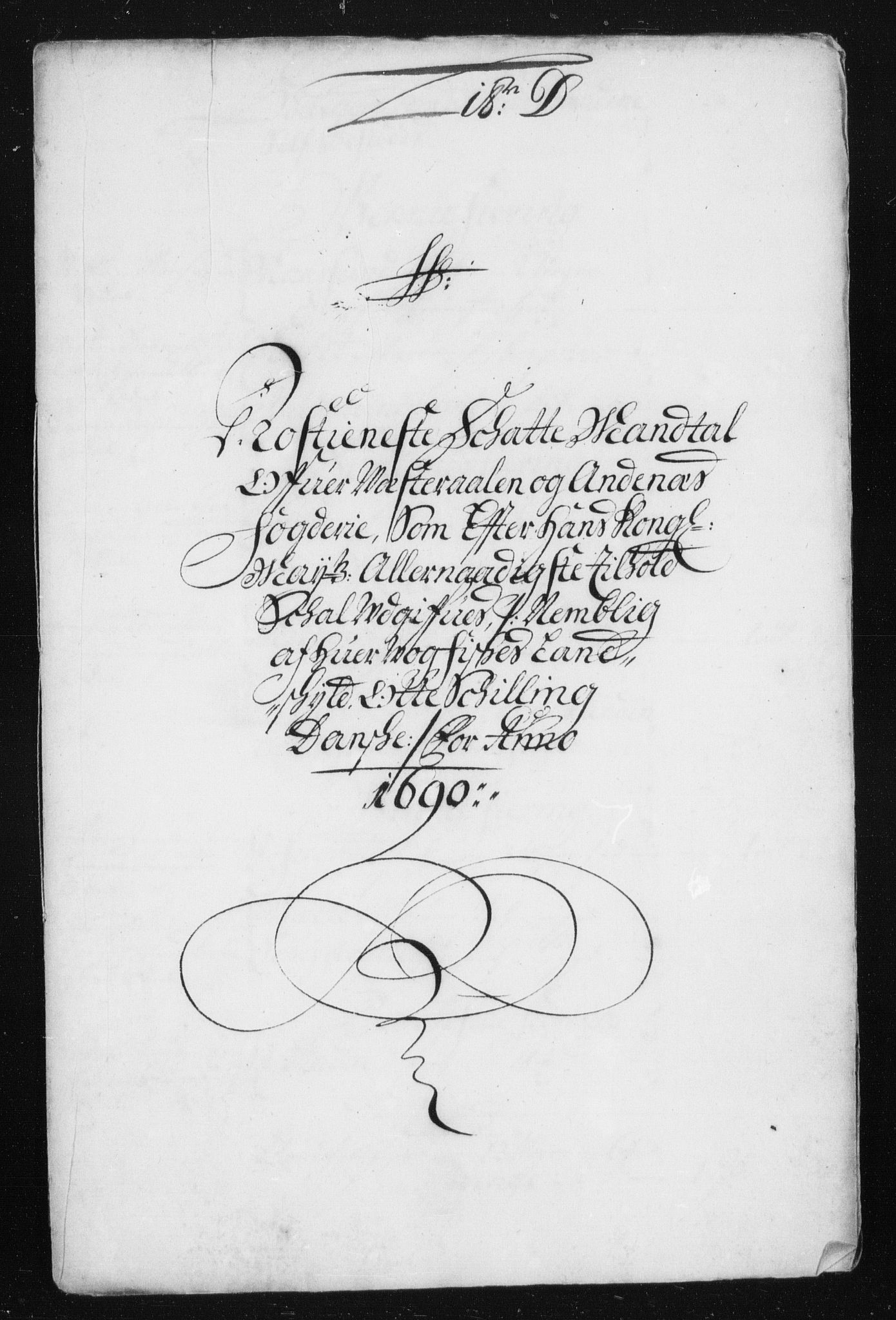 Rentekammeret inntil 1814, Reviderte regnskaper, Stiftamtstueregnskaper, Trondheim stiftamt og Nordland amt, RA/EA-6044/R/Rh/L0015: Nordland amt, 1690