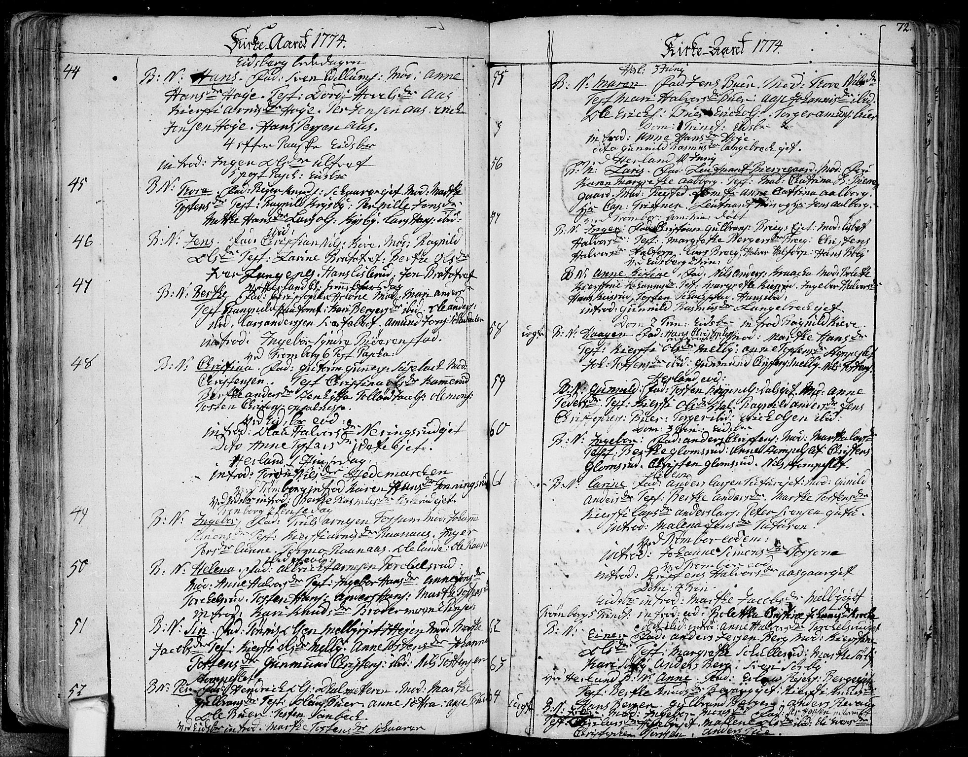 Eidsberg prestekontor Kirkebøker, SAO/A-10905/F/Fa/L0004: Parish register (official) no. I 4, 1759-1788, p. 72