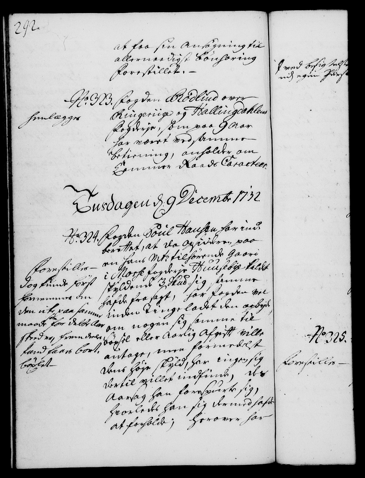 Rentekammeret, Kammerkanselliet, RA/EA-3111/G/Gh/Gha/L0014: Norsk ekstraktmemorialprotokoll. Merket RK 53.59, 1731-1732, p. 292