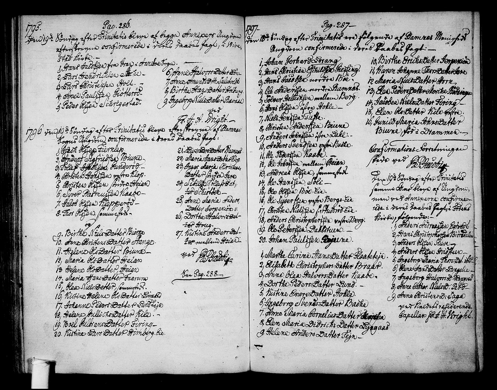 Ramnes kirkebøker, AV/SAKO-A-314/F/Fa/L0003: Parish register (official) no. I 3, 1790-1813, p. 286-287