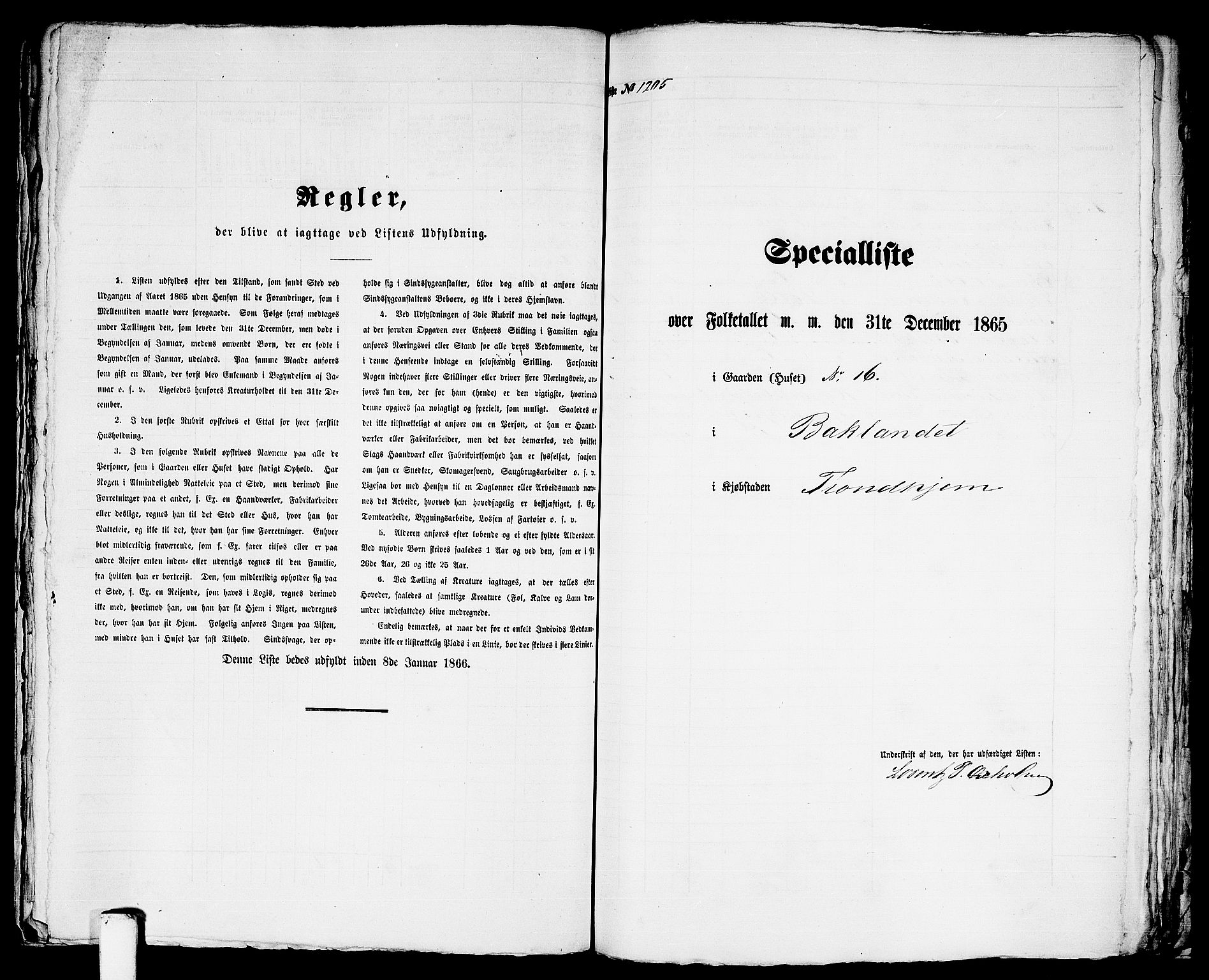 RA, 1865 census for Trondheim, 1865, p. 2506