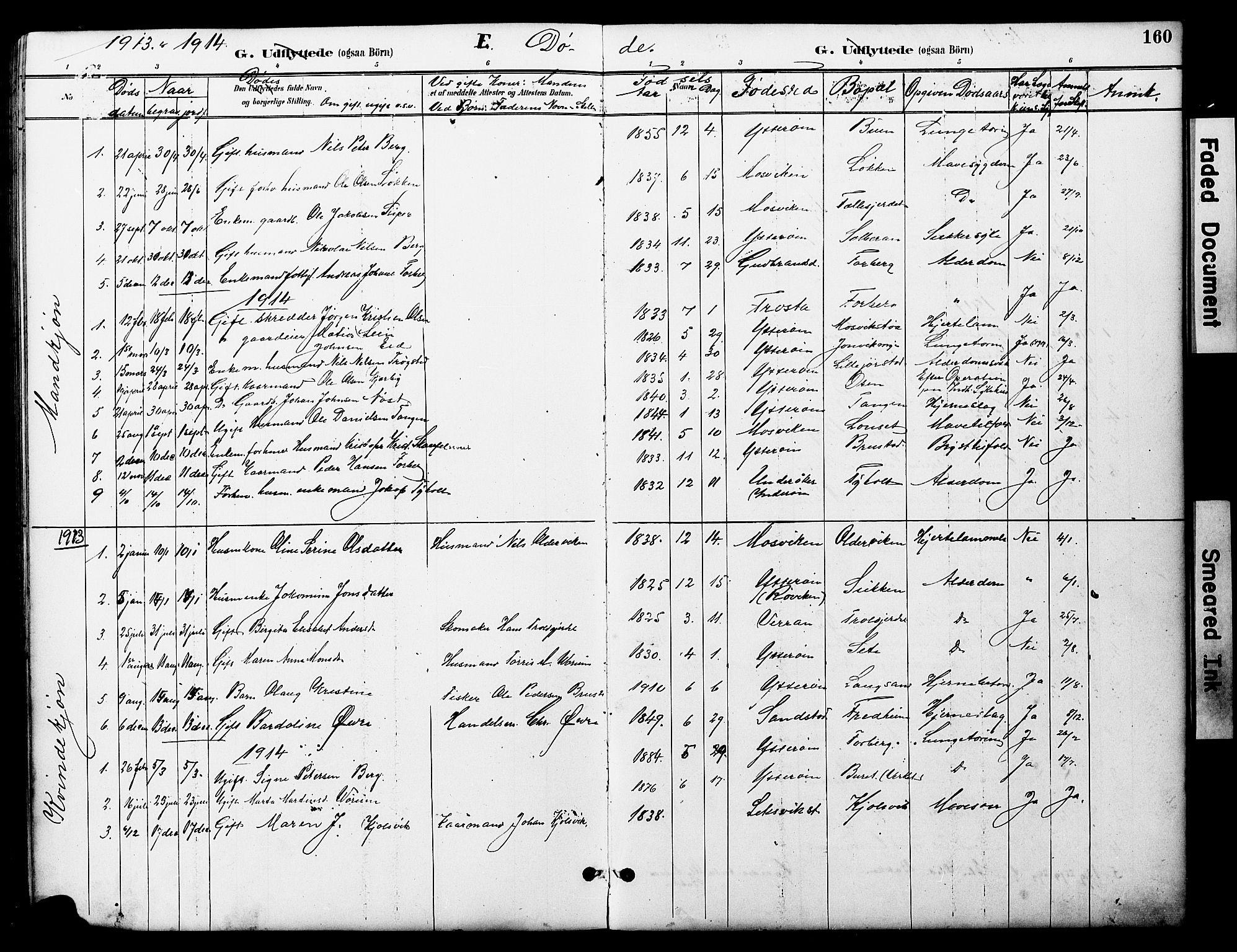 Ministerialprotokoller, klokkerbøker og fødselsregistre - Nord-Trøndelag, SAT/A-1458/722/L0226: Parish register (copy) no. 722C02, 1889-1927, p. 160
