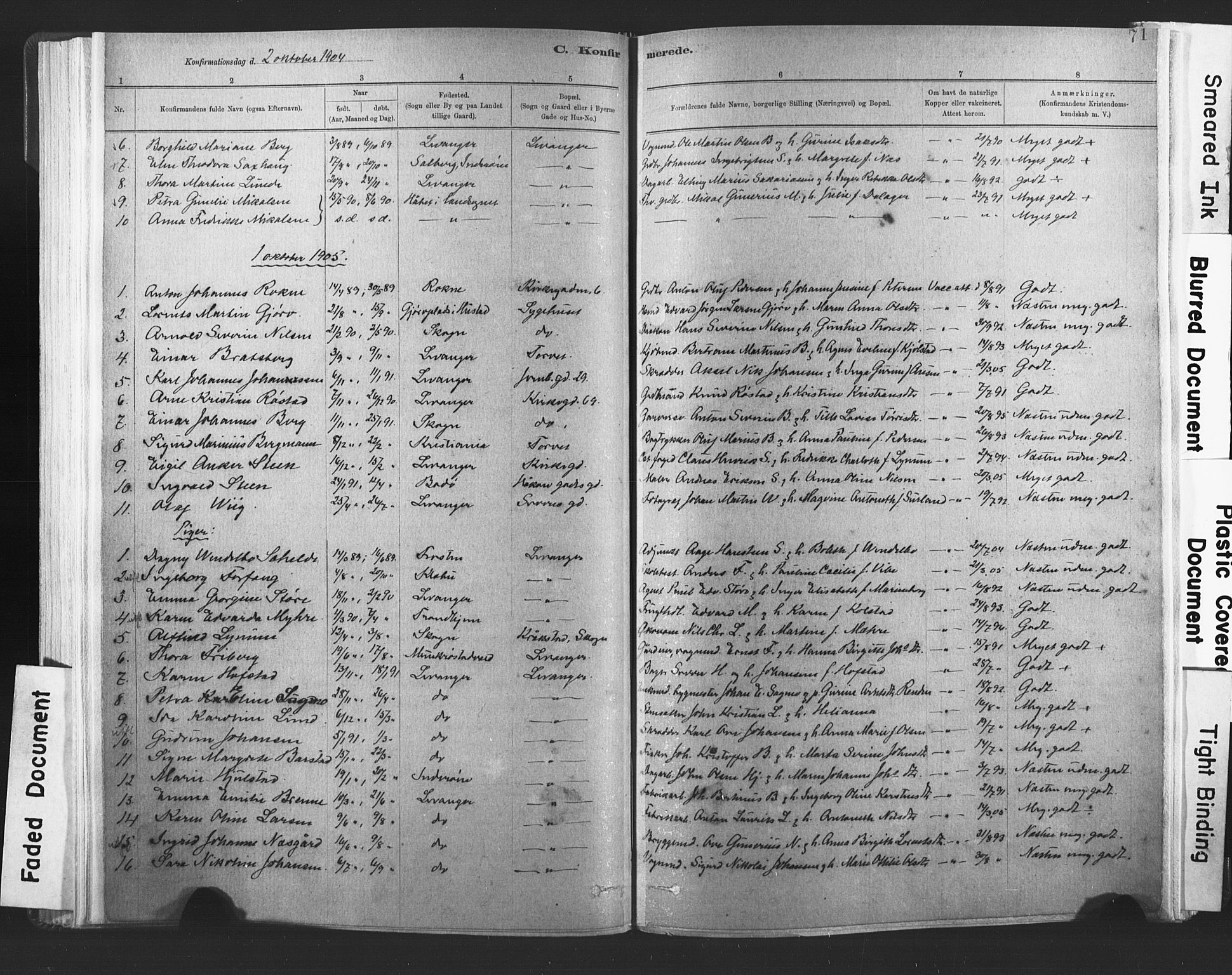 Ministerialprotokoller, klokkerbøker og fødselsregistre - Nord-Trøndelag, AV/SAT-A-1458/720/L0189: Parish register (official) no. 720A05, 1880-1911, p. 71