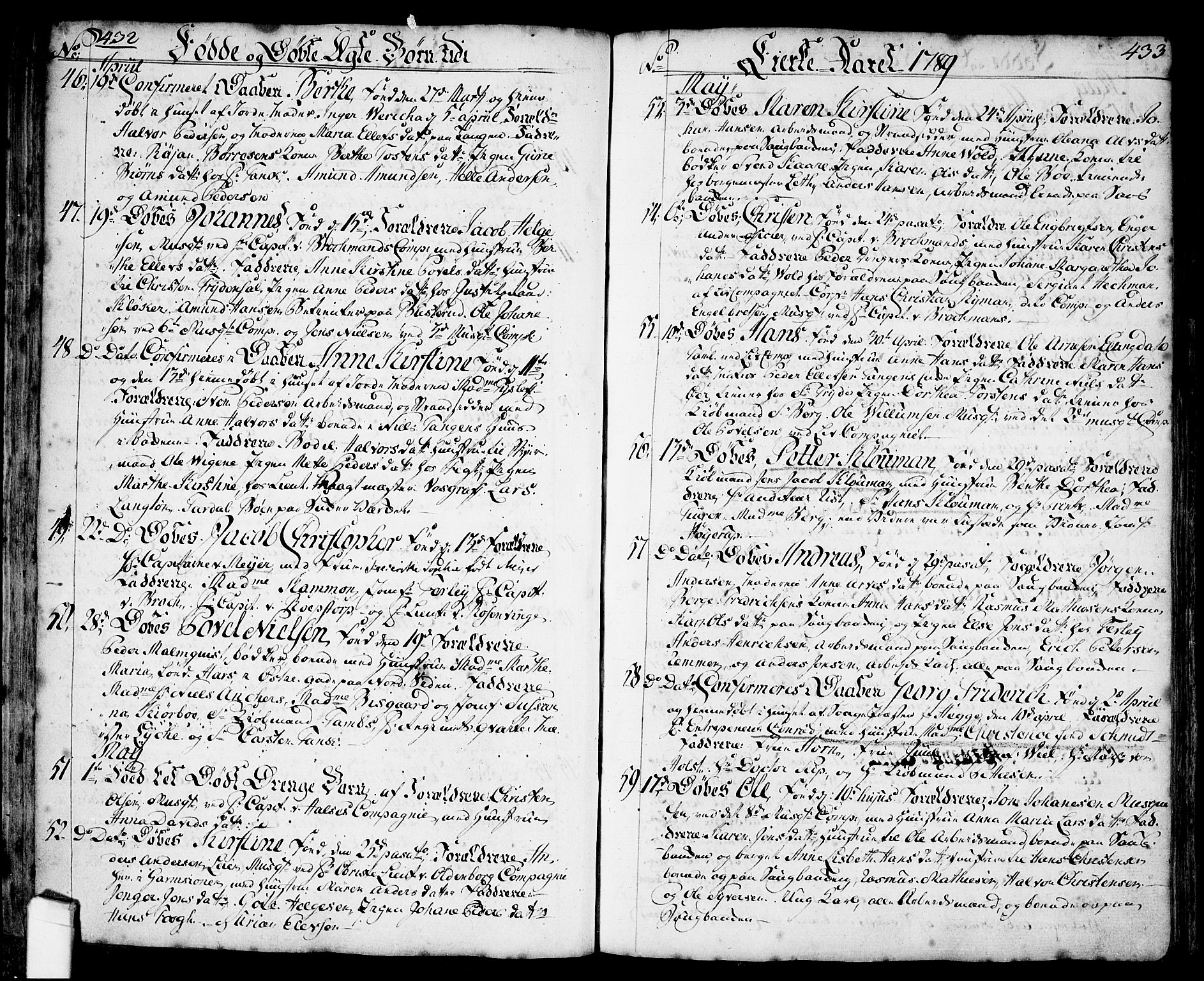 Halden prestekontor Kirkebøker, SAO/A-10909/F/Fa/L0001: Parish register (official) no. I 1, 1758-1791, p. 432-433