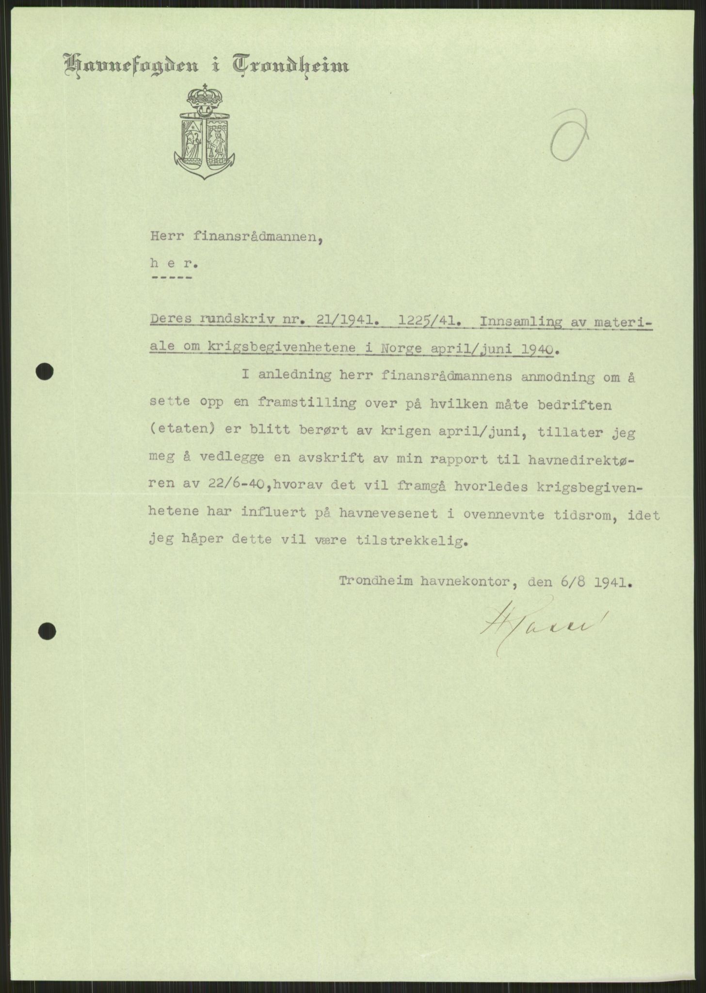 Forsvaret, Forsvarets krigshistoriske avdeling, AV/RA-RAFA-2017/Y/Ya/L0016: II-C-11-31 - Fylkesmenn.  Rapporter om krigsbegivenhetene 1940., 1940, p. 249