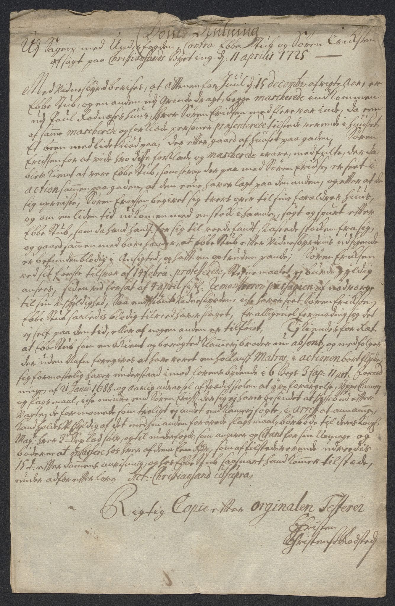 Rentekammeret inntil 1814, Reviderte regnskaper, Byregnskaper, RA/EA-4066/R/Rm/L0286: [M19] Sikt og sakefall, 1719-1727, p. 400