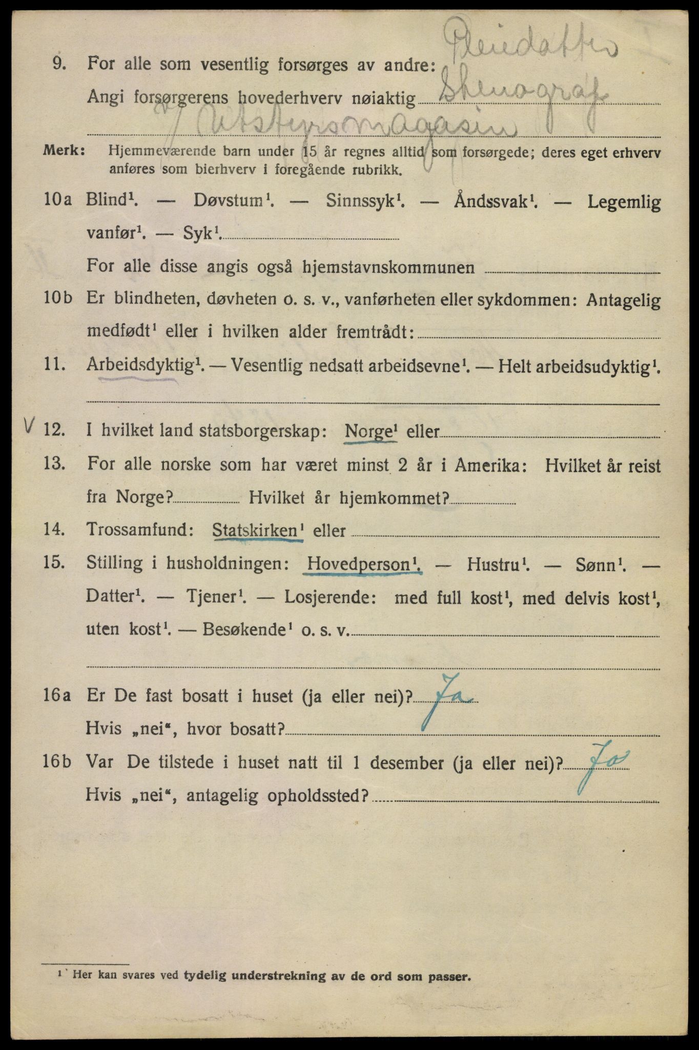 SAO, 1920 census for Kristiania, 1920, p. 237198