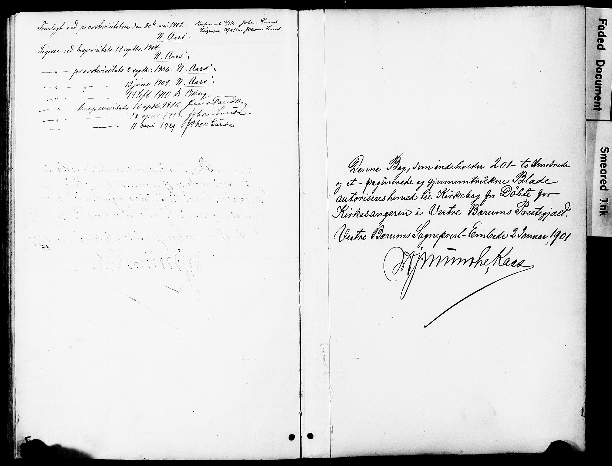 Vestre Bærum prestekontor Kirkebøker, AV/SAO-A-10209a/G/L0001: Parish register (copy) no. 1, 1901-1931