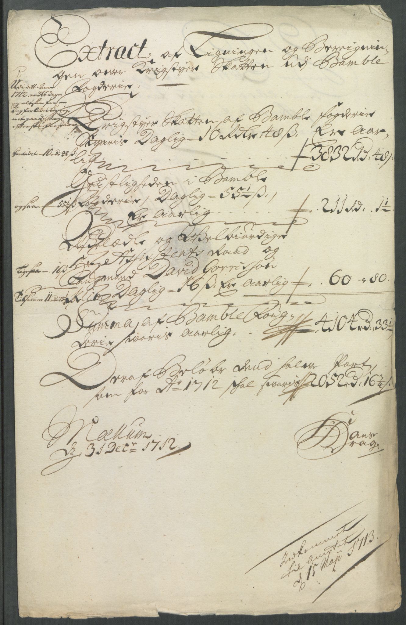 Rentekammeret inntil 1814, Reviderte regnskaper, Fogderegnskap, AV/RA-EA-4092/R36/L2123: Fogderegnskap Øvre og Nedre Telemark og Bamble, 1712, p. 128