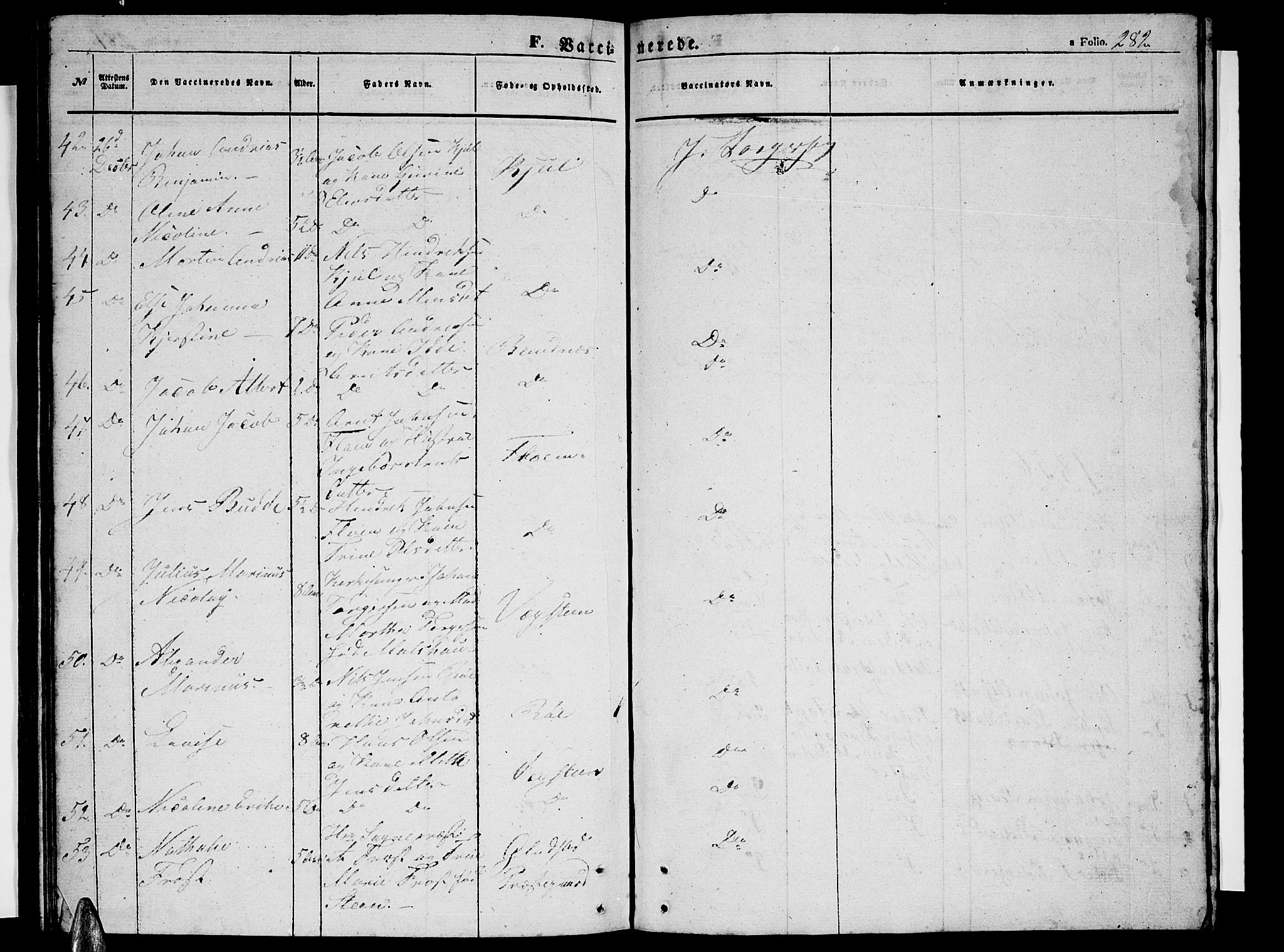 Ministerialprotokoller, klokkerbøker og fødselsregistre - Nordland, AV/SAT-A-1459/816/L0251: Parish register (copy) no. 816C01, 1852-1870, p. 282