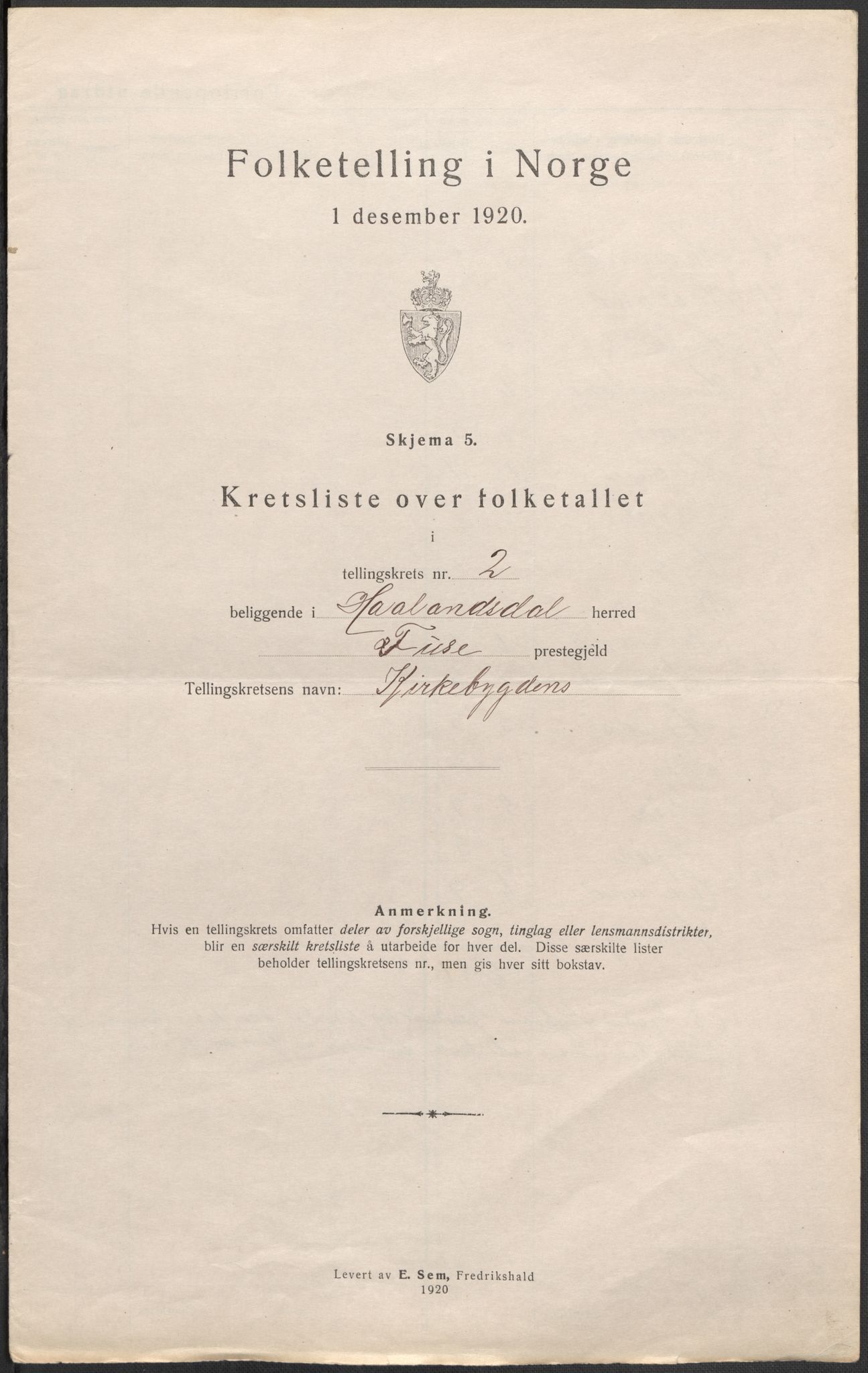 SAB, 1920 census for Hålandsdal, 1920, p. 8