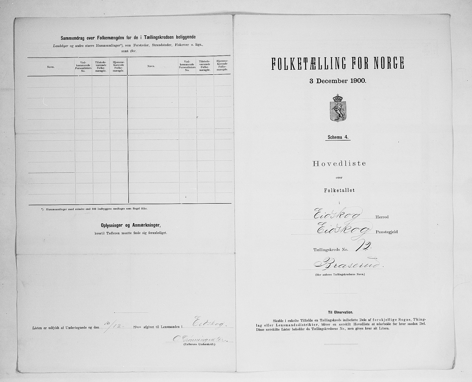 SAH, 1900 census for Eidskog, 1900, p. 47