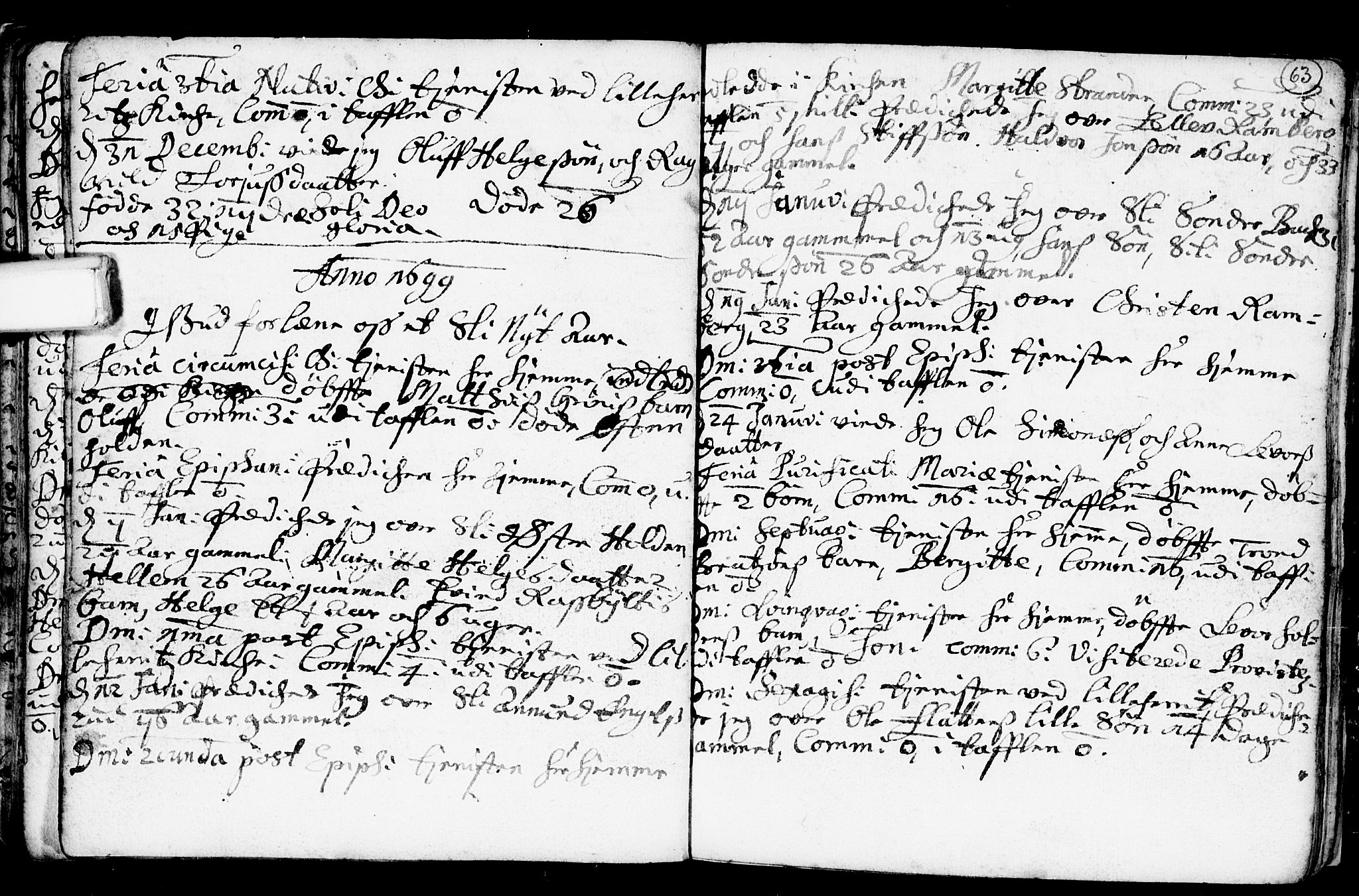 Heddal kirkebøker, SAKO/A-268/F/Fa/L0001: Parish register (official) no. I 1, 1648-1699, p. 63