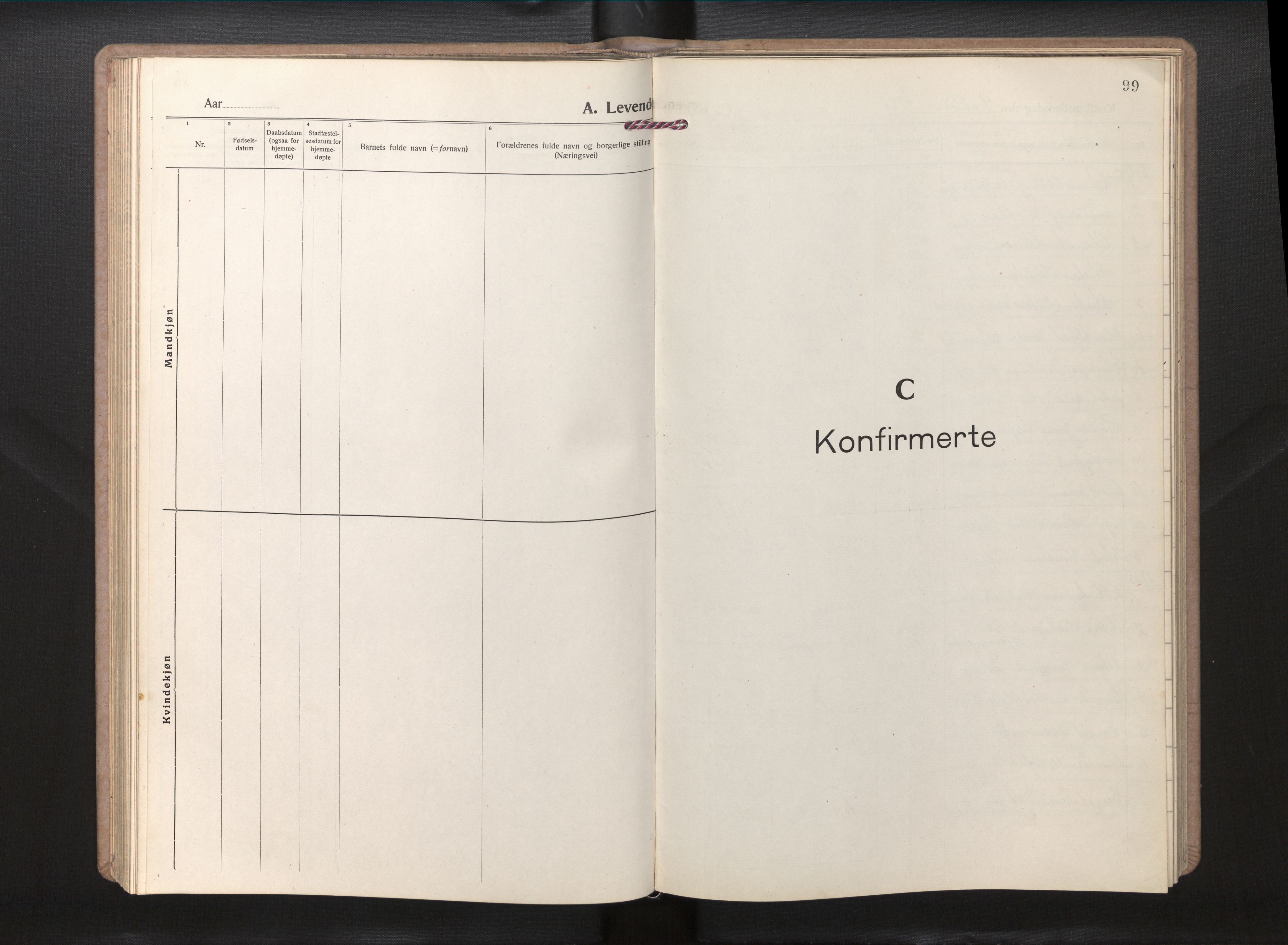 Gloppen sokneprestembete, SAB/A-80101/H/Hab/Habd/L0002: Parish register (copy) no. D 2, 1921-1967, p. 98b-99a