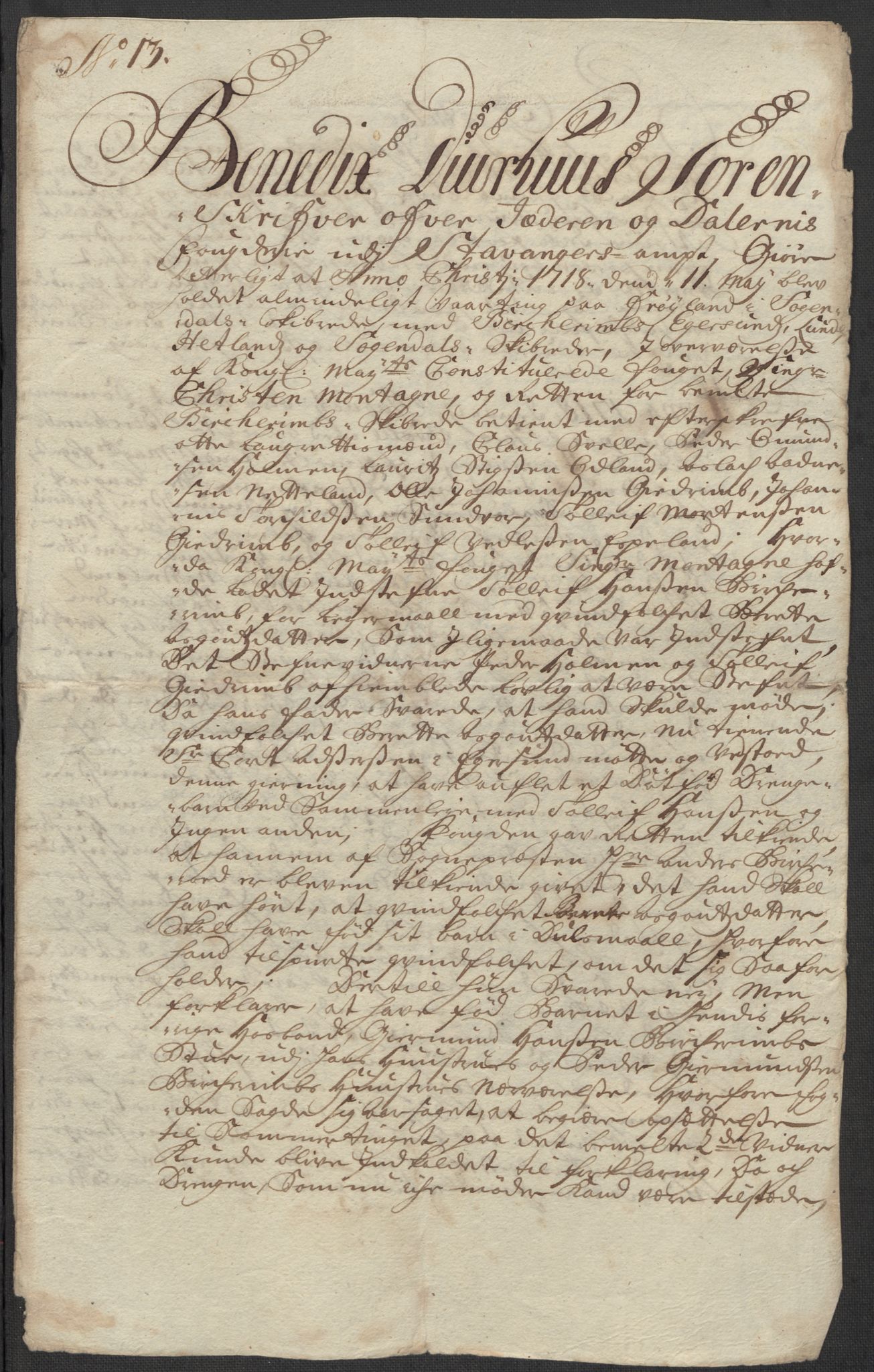 Rentekammeret inntil 1814, Reviderte regnskaper, Fogderegnskap, AV/RA-EA-4092/R46/L2743: Fogderegnskap Jæren og Dalane, 1718, p. 271