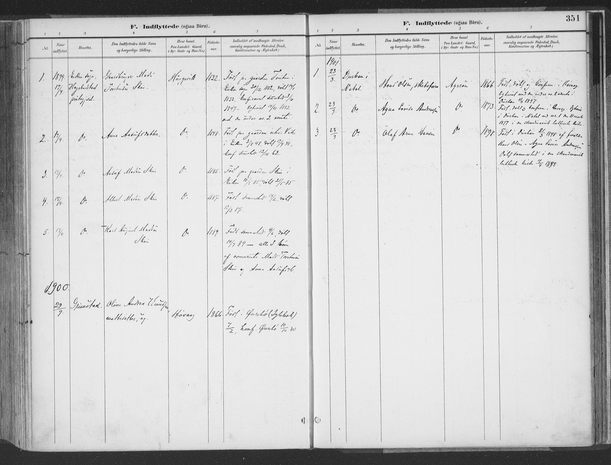 Høvåg sokneprestkontor, AV/SAK-1111-0025/F/Fa/L0006: Parish register (official) no. A 6, 1894-1923, p. 352