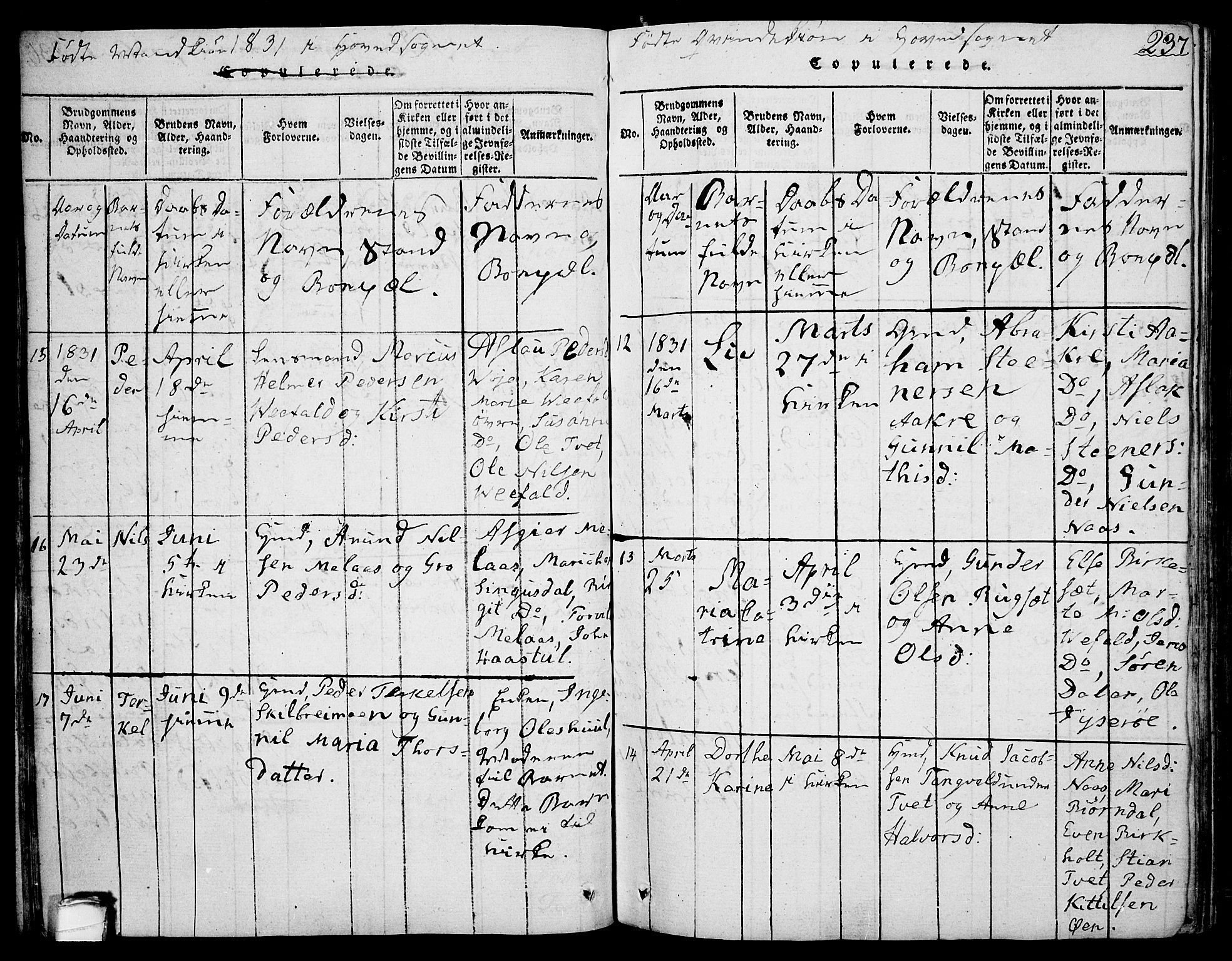 Drangedal kirkebøker, AV/SAKO-A-258/F/Fa/L0005: Parish register (official) no. 5 /1, 1814-1831, p. 237
