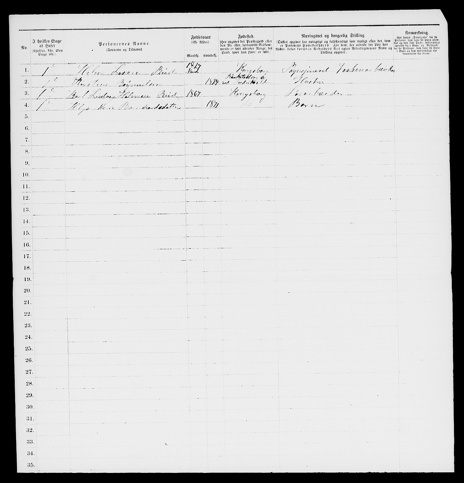 SAKO, 1885 census for 0604 Kongsberg, 1885, p. 492