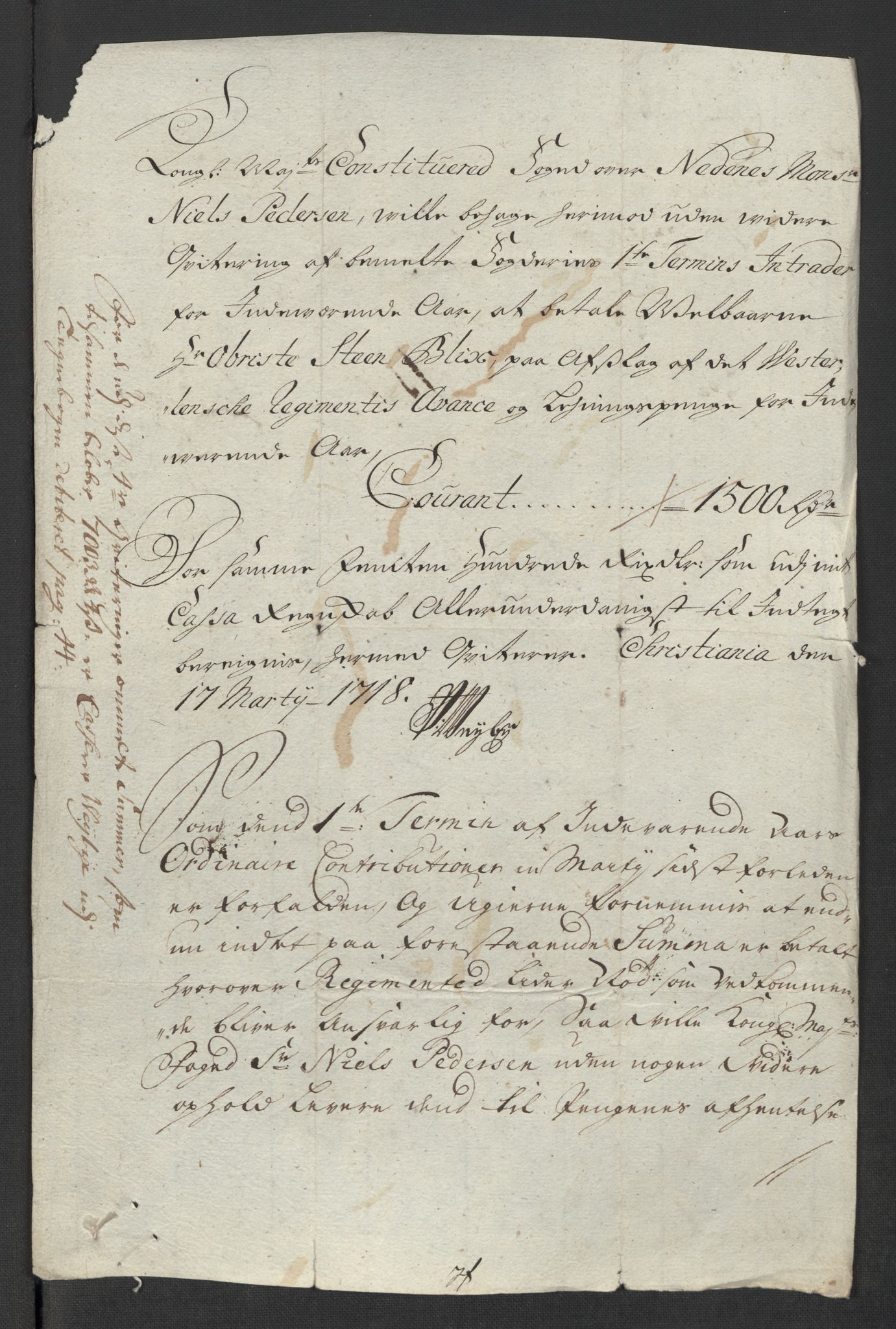 Rentekammeret inntil 1814, Reviderte regnskaper, Fogderegnskap, AV/RA-EA-4092/R39/L2327: Fogderegnskap Nedenes, 1718, p. 264