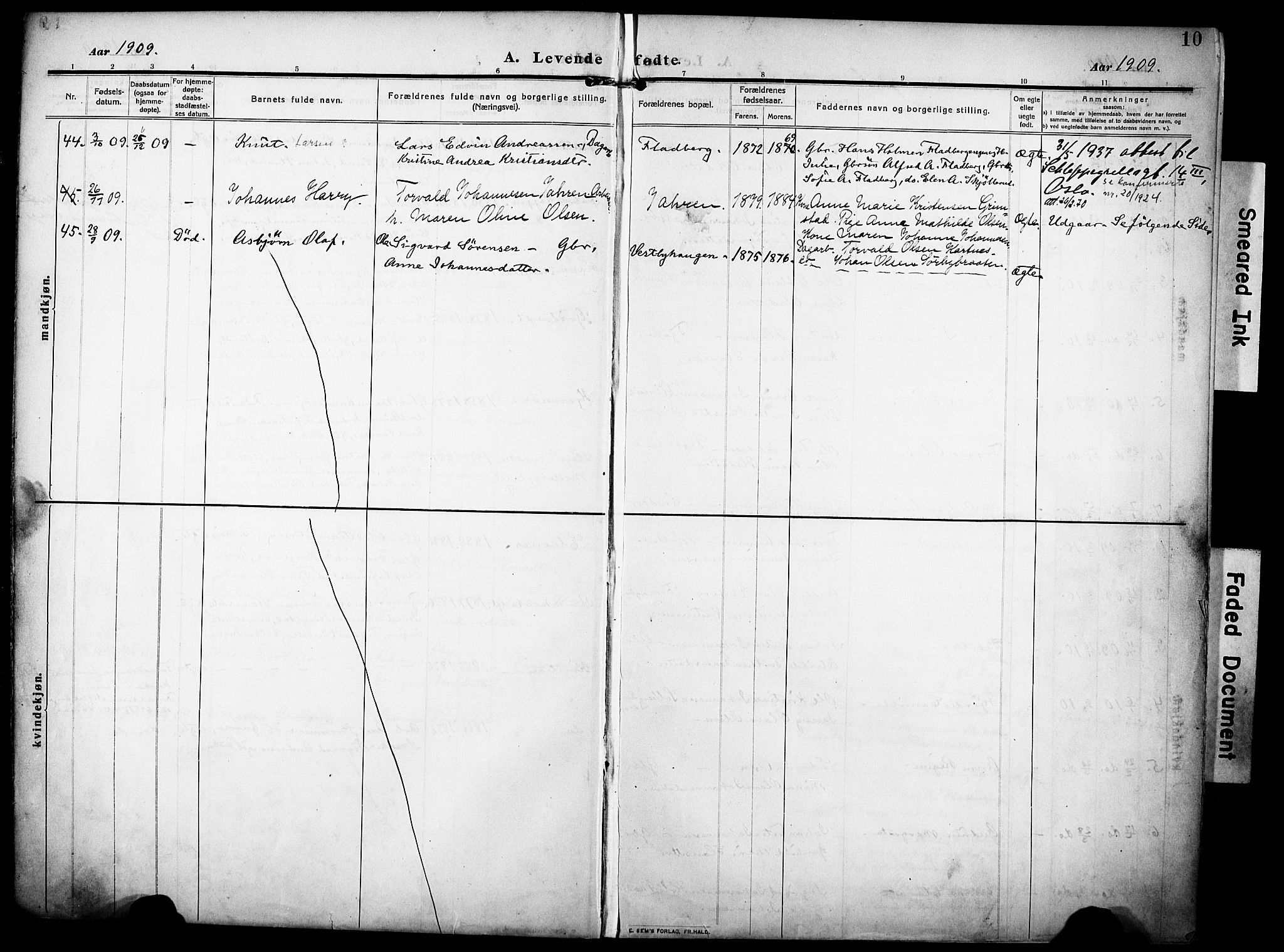 Rakkestad prestekontor Kirkebøker, AV/SAO-A-2008/F/Fa/L0015: Parish register (official) no. I 15, 1909-1922, p. 10