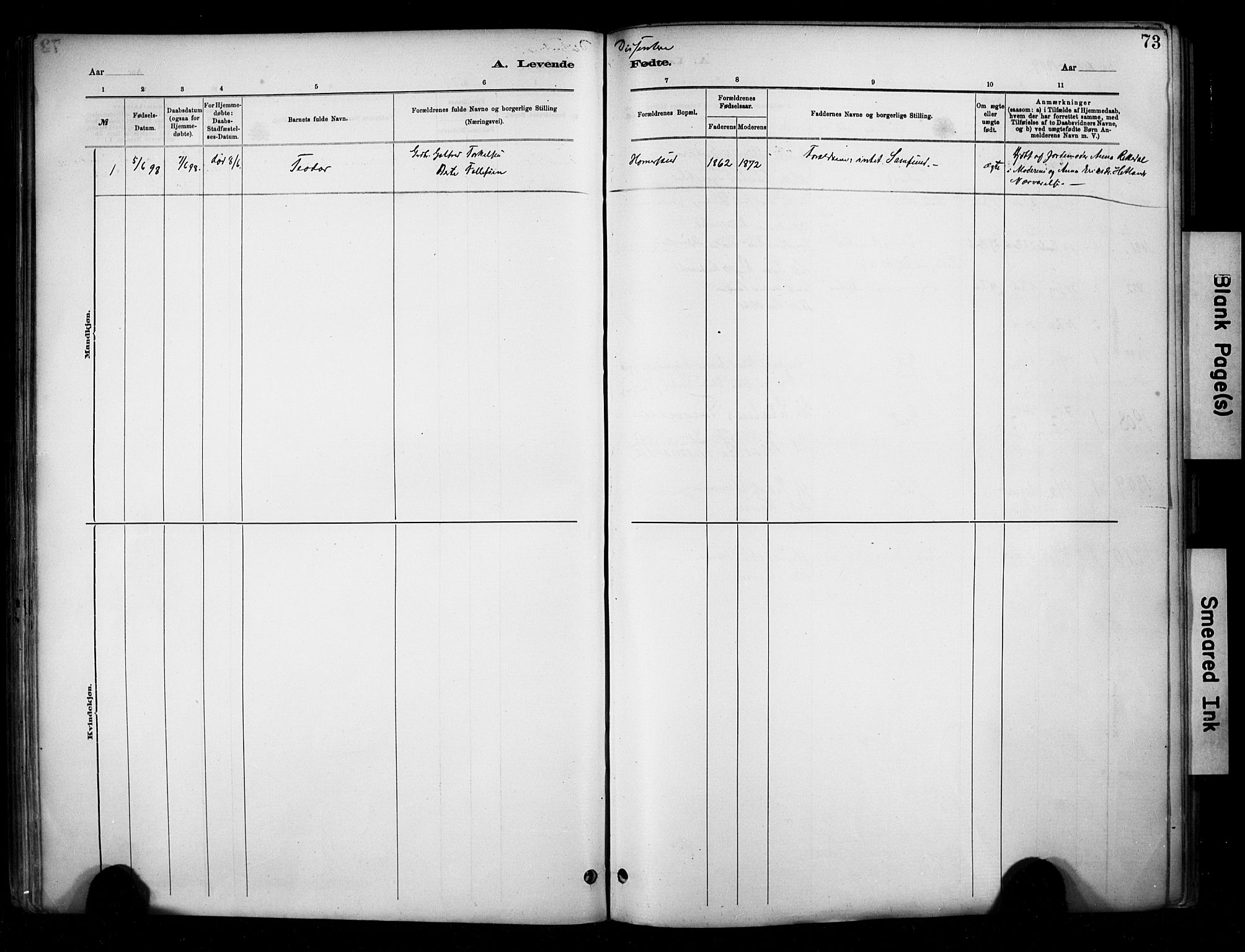 Hetland sokneprestkontor, SAST/A-101826/30/30BA/L0010: Parish register (official) no. A 10, 1882-1925, p. 73