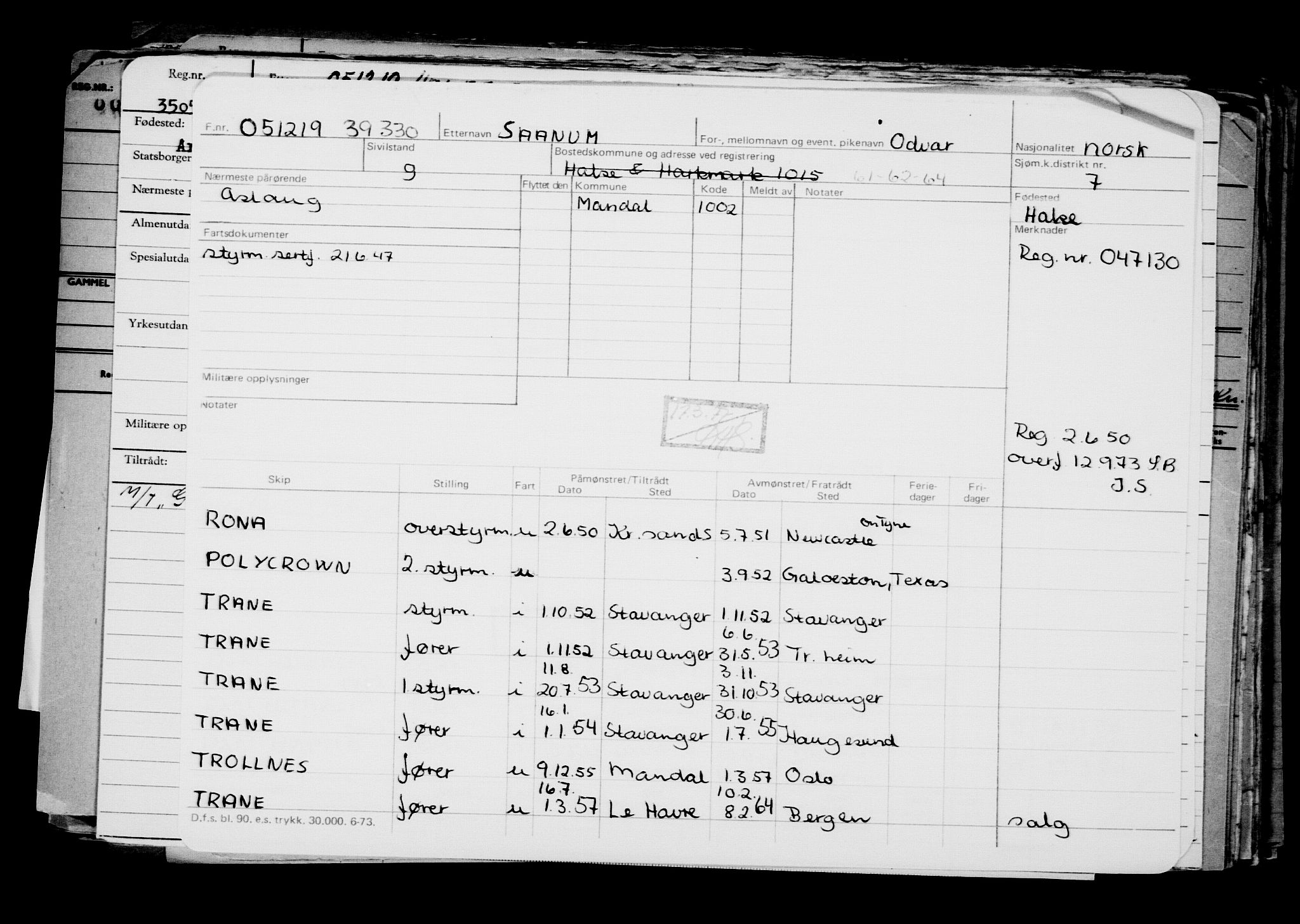 Direktoratet for sjømenn, AV/RA-S-3545/G/Gb/L0174: Hovedkort, 1919, p. 363