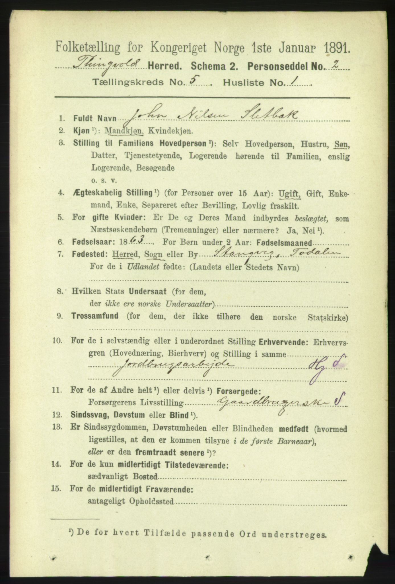 RA, 1891 census for 1560 Tingvoll, 1891, p. 2052