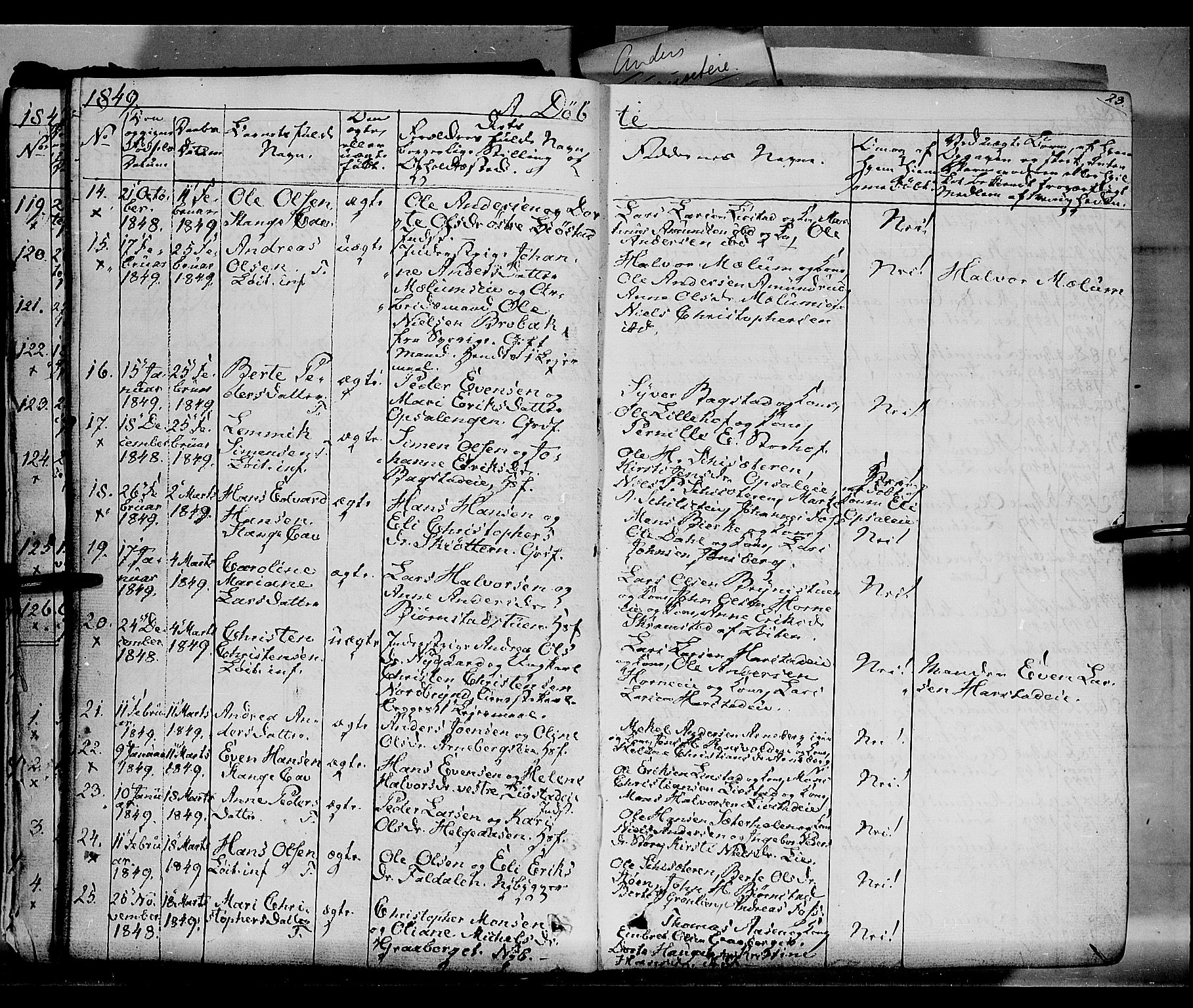 Romedal prestekontor, AV/SAH-PREST-004/K/L0004: Parish register (official) no. 4, 1847-1861, p. 23