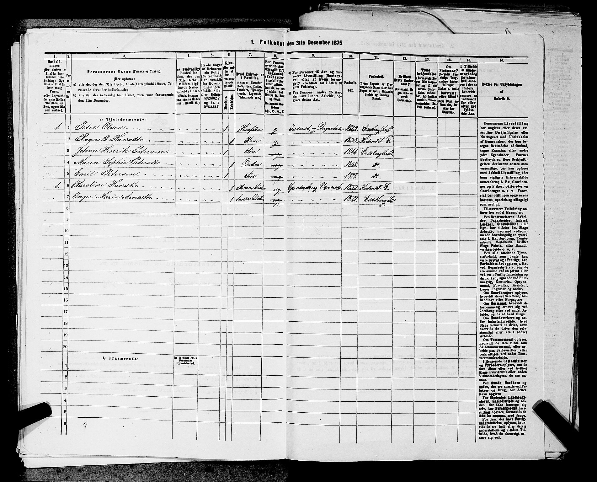 RA, 1875 census for 0125P Eidsberg, 1875, p. 410