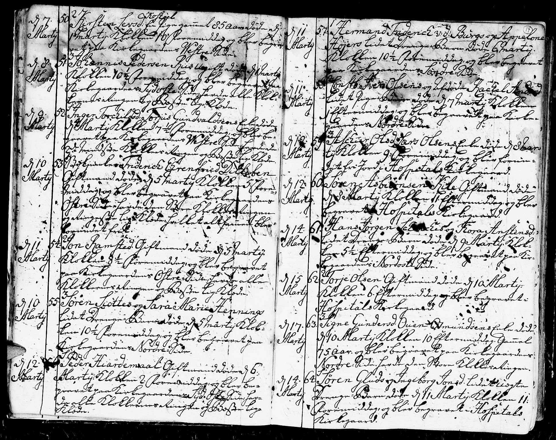 Kristiansand domprosti, AV/SAK-1112-0006/F/Fa/L0004: Parish register (official) no. A 4, 1762-1794, p. 14