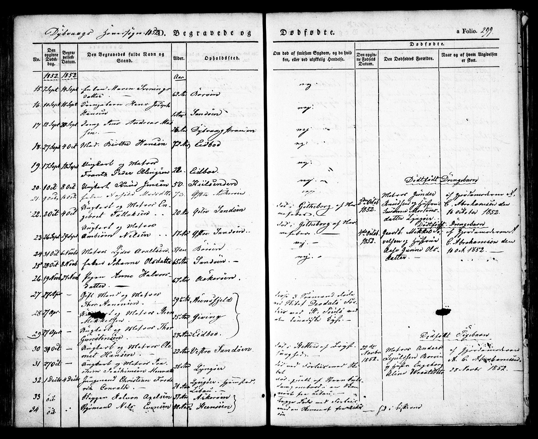 Dypvåg sokneprestkontor, AV/SAK-1111-0007/F/Fa/Faa/L0005: Parish register (official) no. A 5, 1841-1854, p. 299