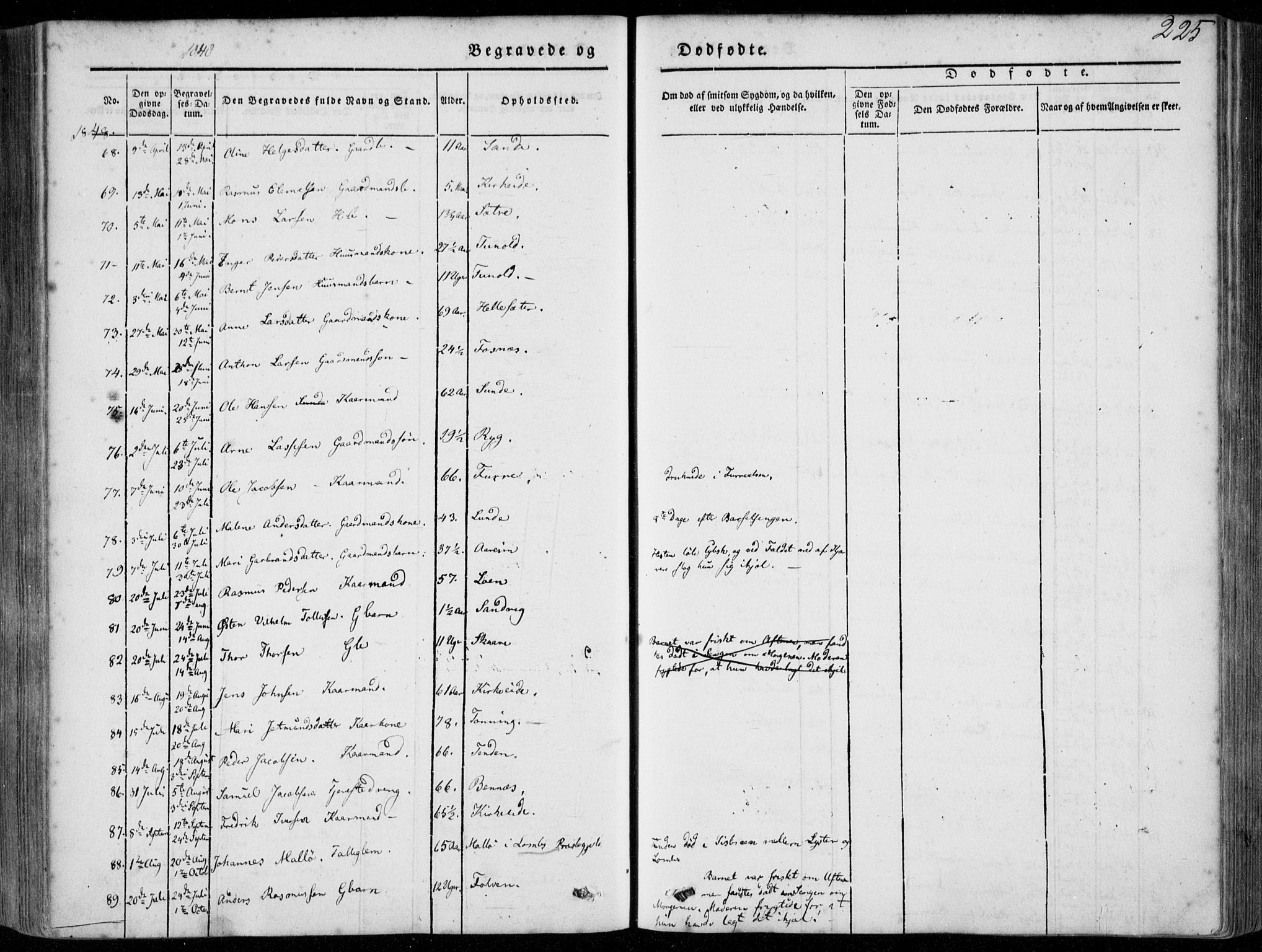Stryn Sokneprestembete, SAB/A-82501: Parish register (official) no. A 2, 1844-1861, p. 225