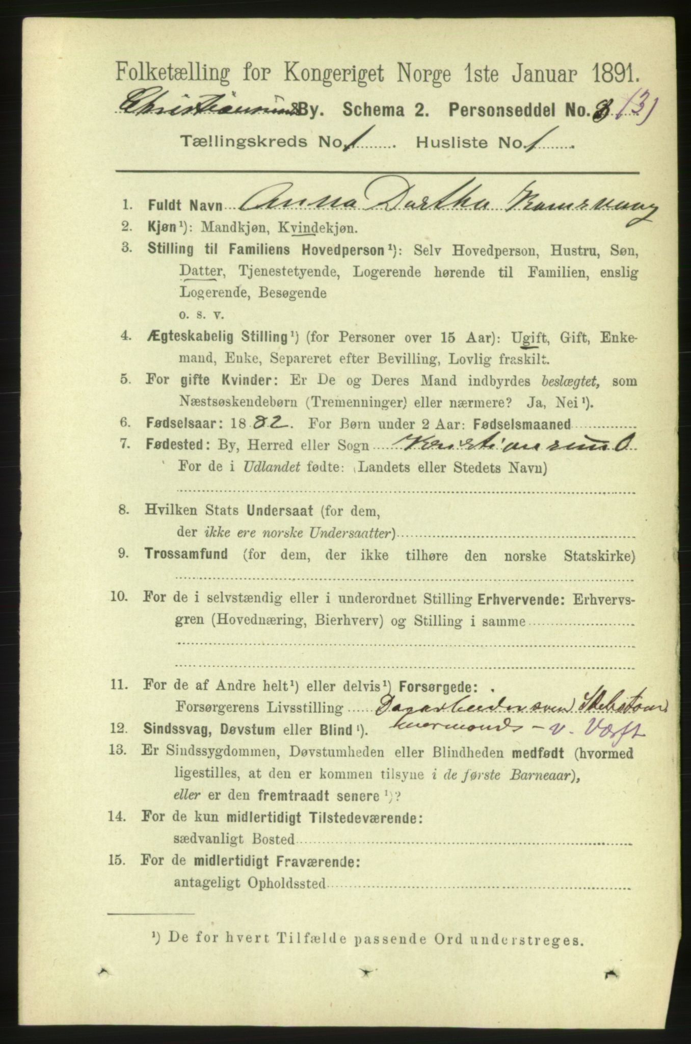 RA, 1891 census for 1503 Kristiansund, 1891, p. 2019