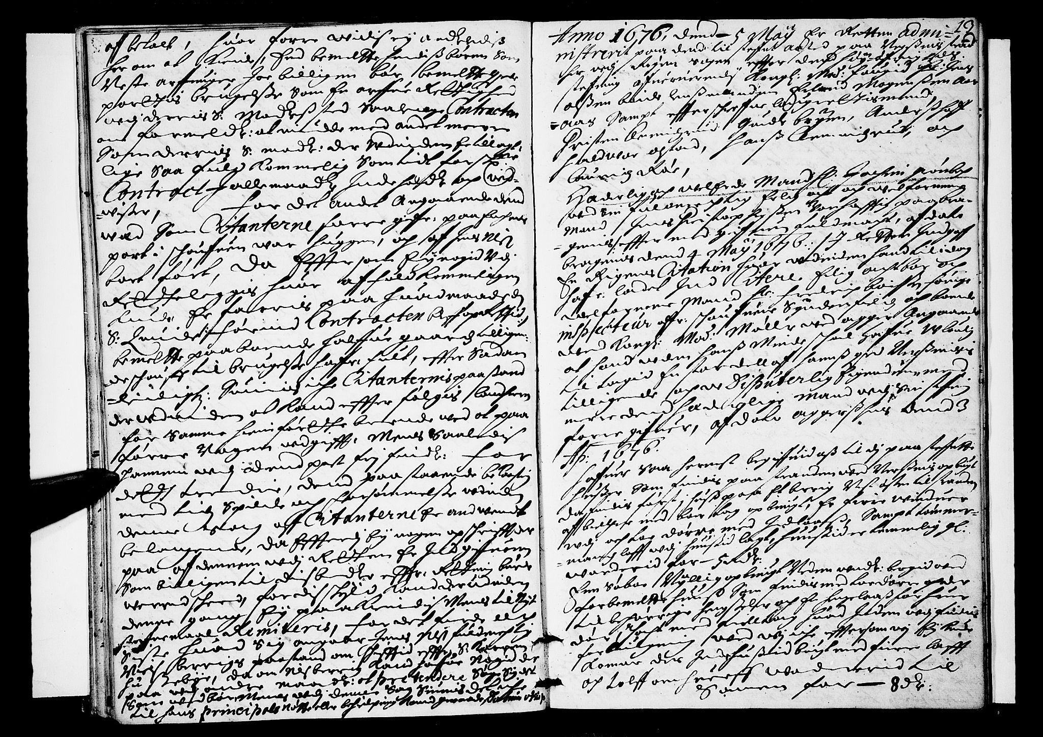 Lier, Røyken og Hurum sorenskriveri, AV/SAKO-A-89/F/Fa/L0017: Tingbok, 1676, p. 13