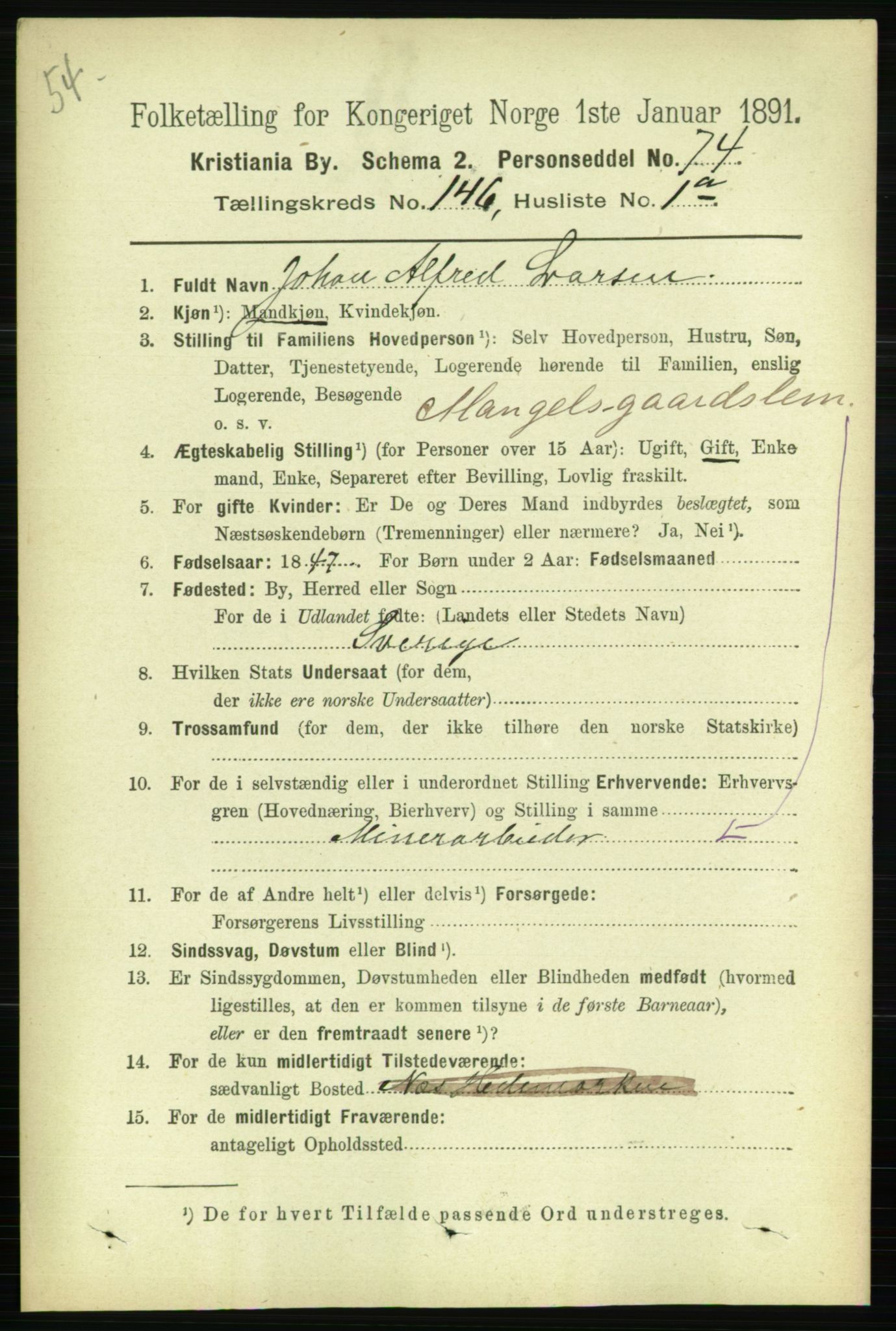 RA, 1891 census for 0301 Kristiania, 1891, p. 80224