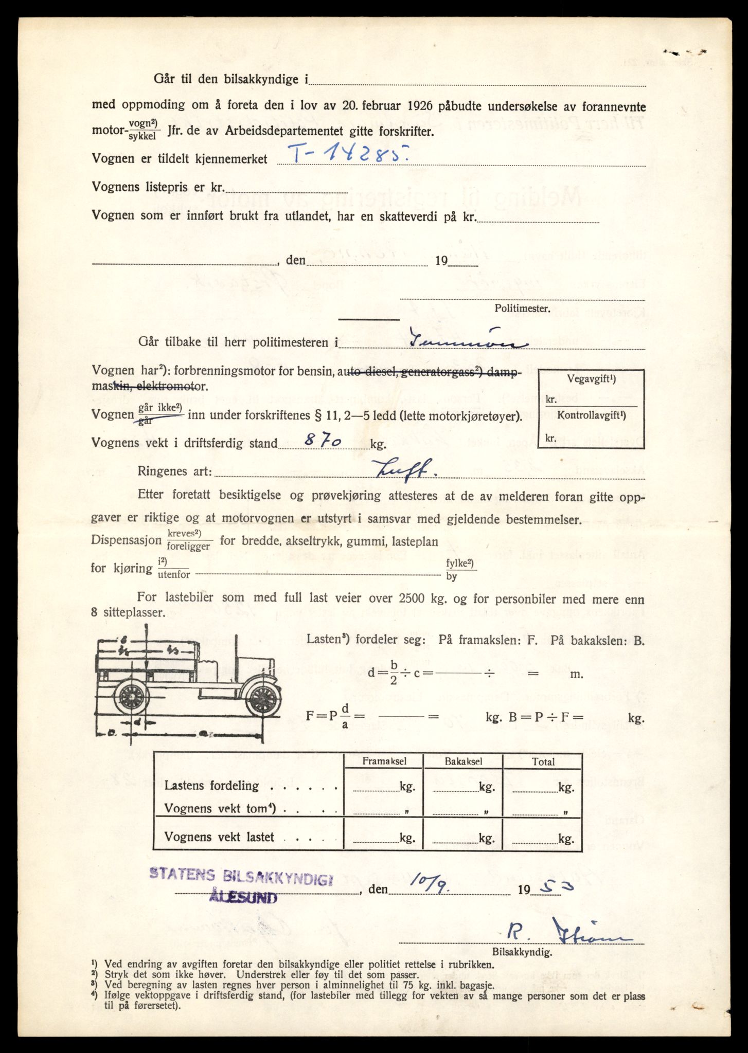 Møre og Romsdal vegkontor - Ålesund trafikkstasjon, AV/SAT-A-4099/F/Fe/L0044: Registreringskort for kjøretøy T 14205 - T 14319, 1927-1998, p. 2372