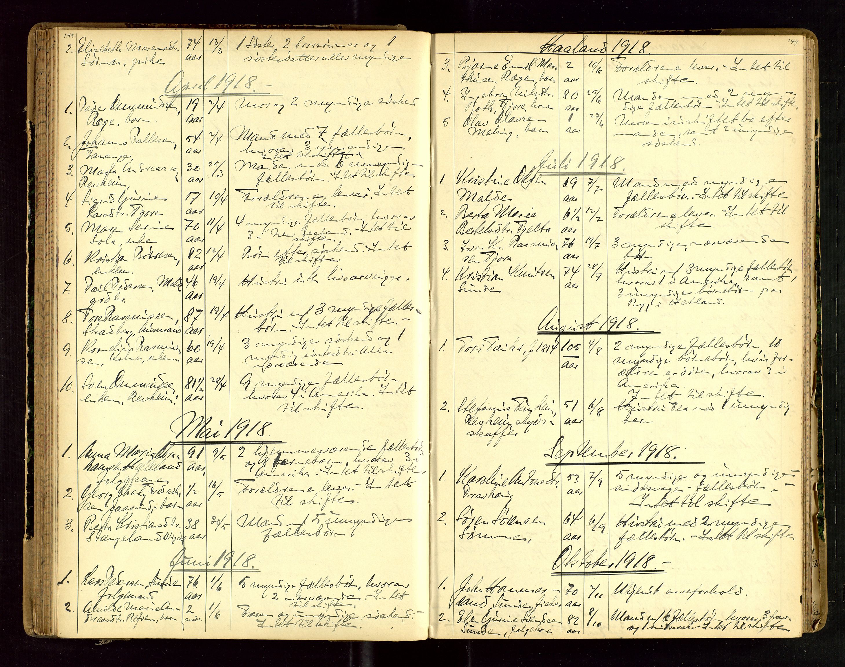 Jæren sorenskriveri, AV/SAST-A-100310/01/5/52/52B/L0003: DØDSFALLPROTOKOLL, 1910-1916, p. 148-149