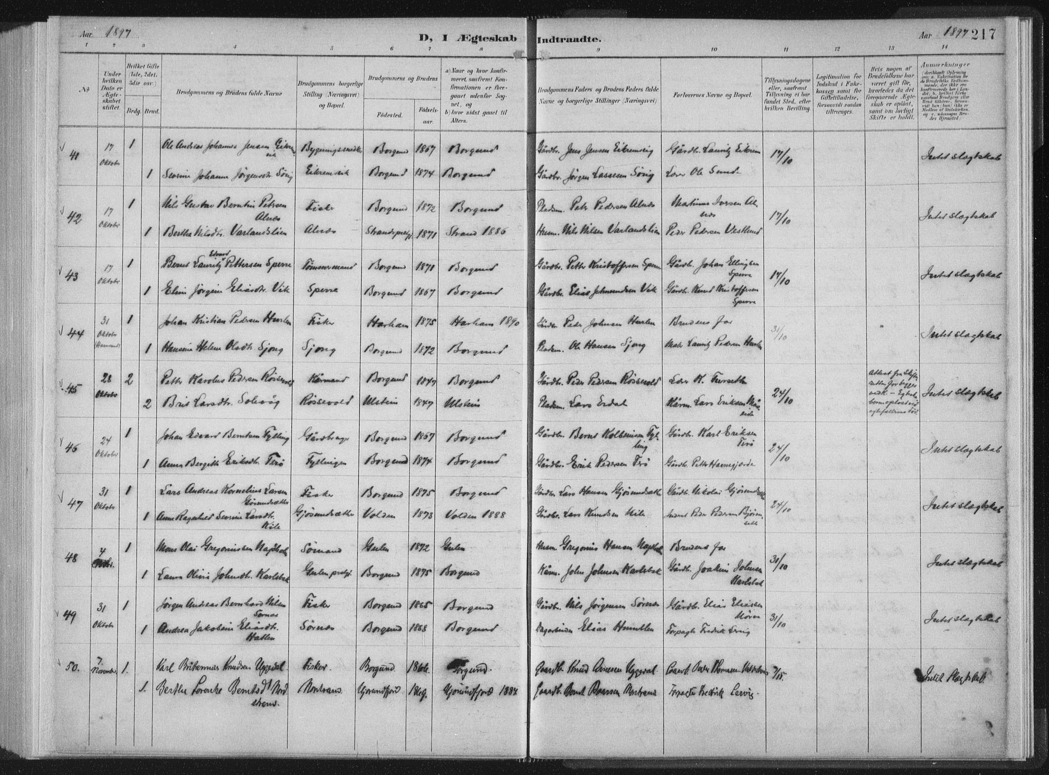 Ministerialprotokoller, klokkerbøker og fødselsregistre - Møre og Romsdal, AV/SAT-A-1454/528/L0405: Parish register (official) no. 528A14, 1891-1906, p. 217