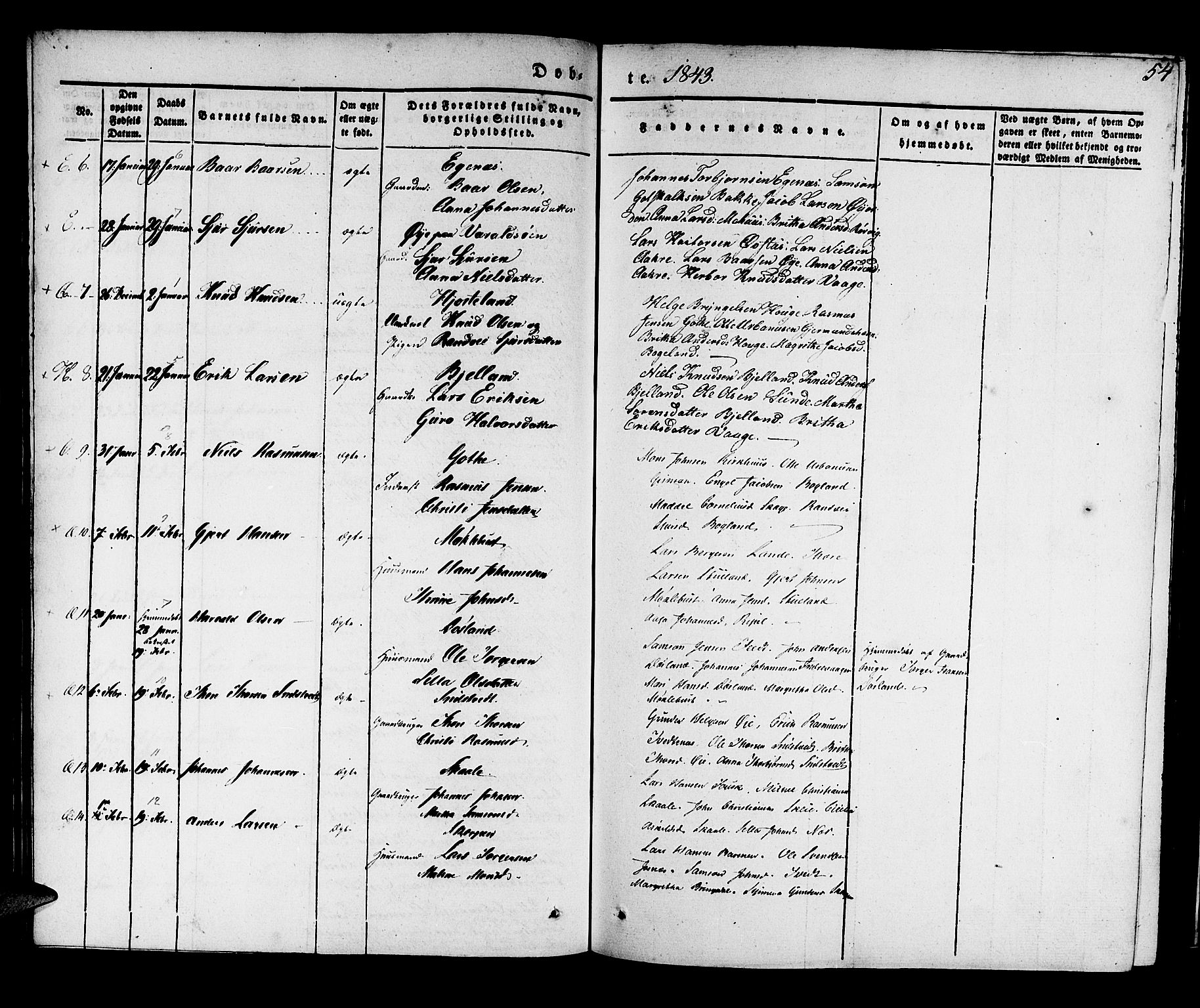 Kvinnherad sokneprestembete, SAB/A-76401/H/Haa: Parish register (official) no. A 6, 1835-1843, p. 54
