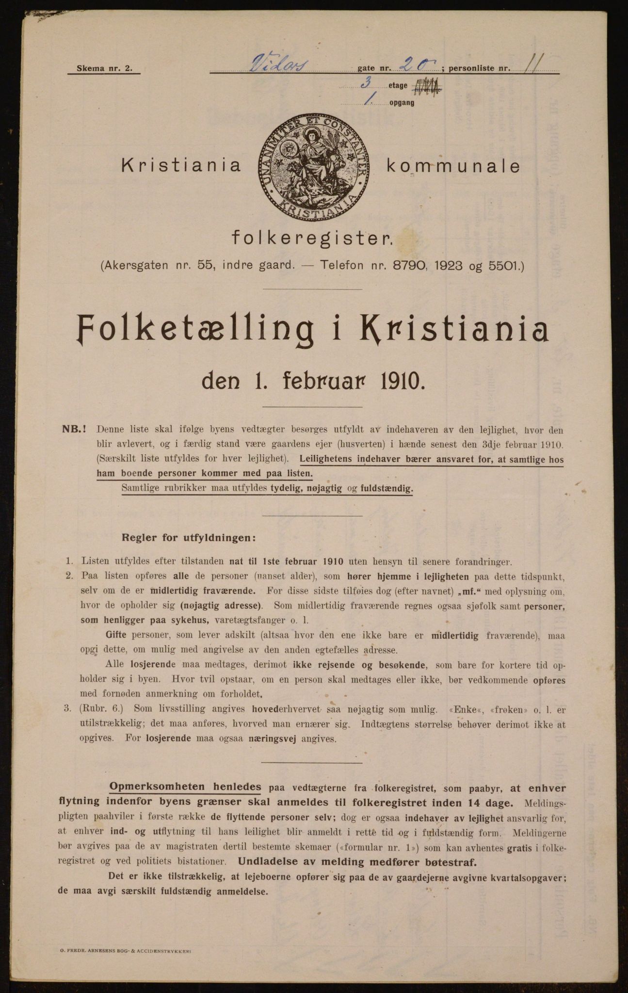 OBA, Municipal Census 1910 for Kristiania, 1910, p. 117328