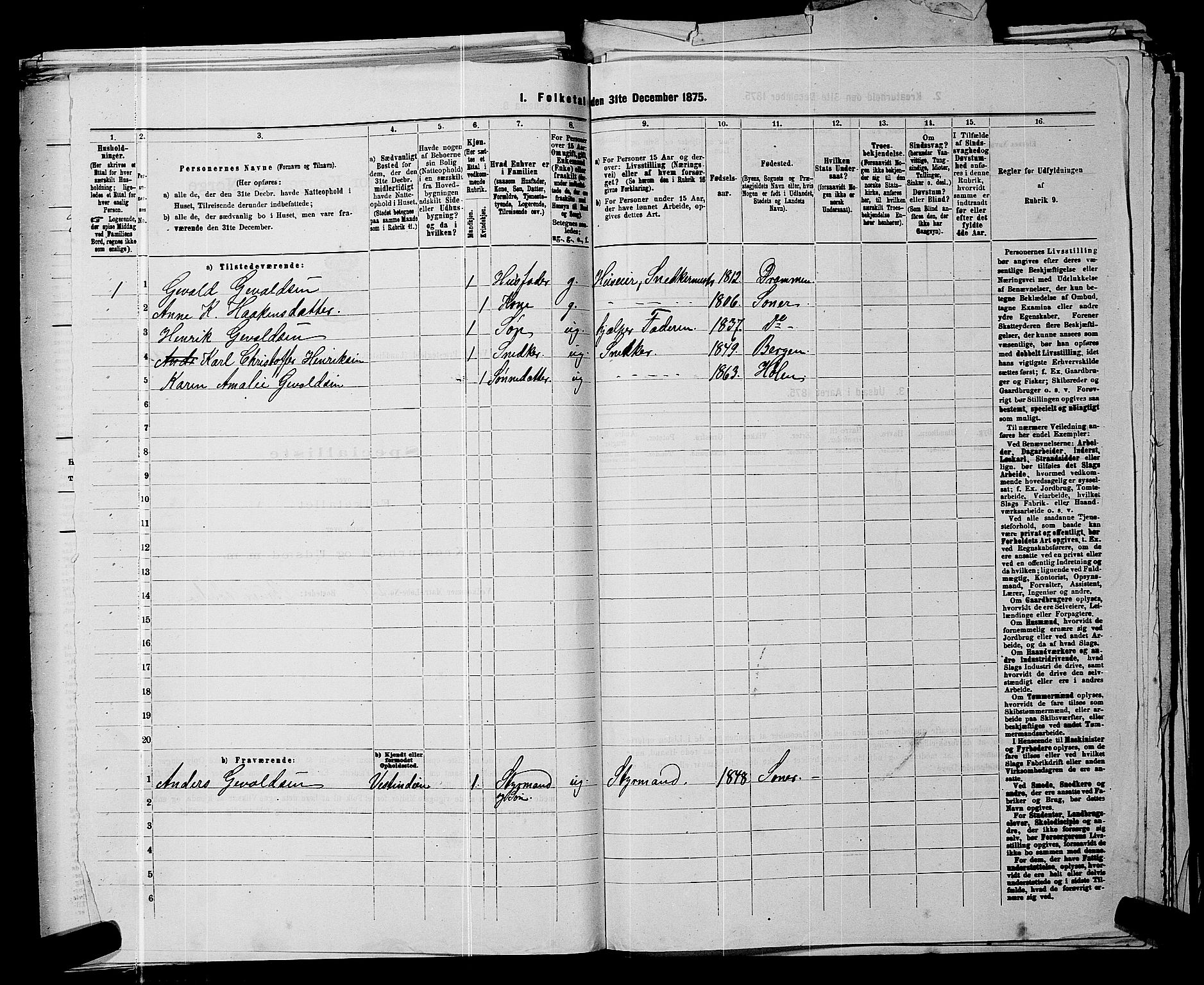 RA, 1875 census for 0211L Vestby/Vestby, Garder og Såner, 1875, p. 886