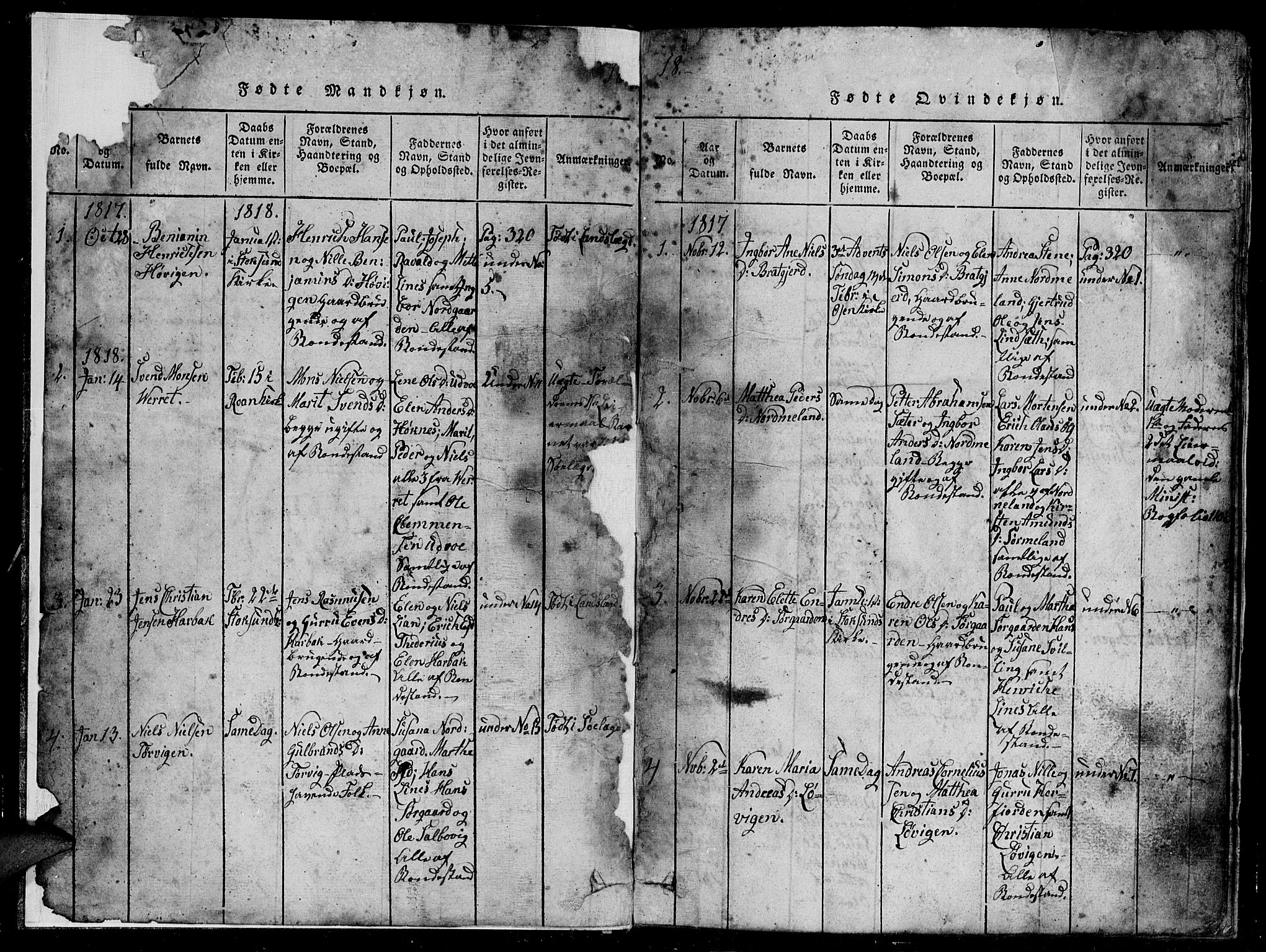 Ministerialprotokoller, klokkerbøker og fødselsregistre - Sør-Trøndelag, SAT/A-1456/657/L0714: Parish register (copy) no. 657C01, 1818-1868, p. 1