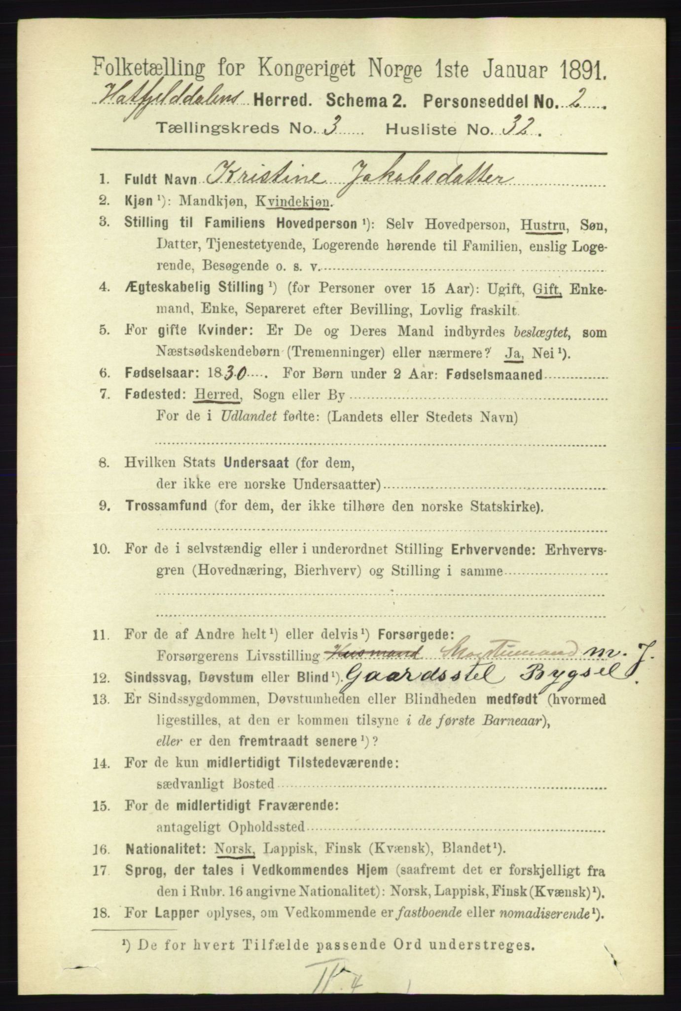 RA, 1891 census for 1826 Hattfjelldal, 1891, p. 886